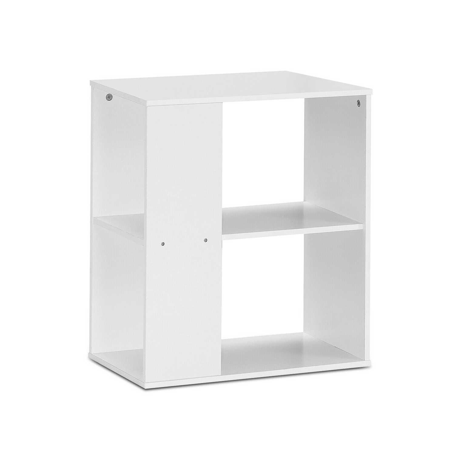 Gymax 2-Tier Side Sofa End Table Bedside Nightstand Table White Home