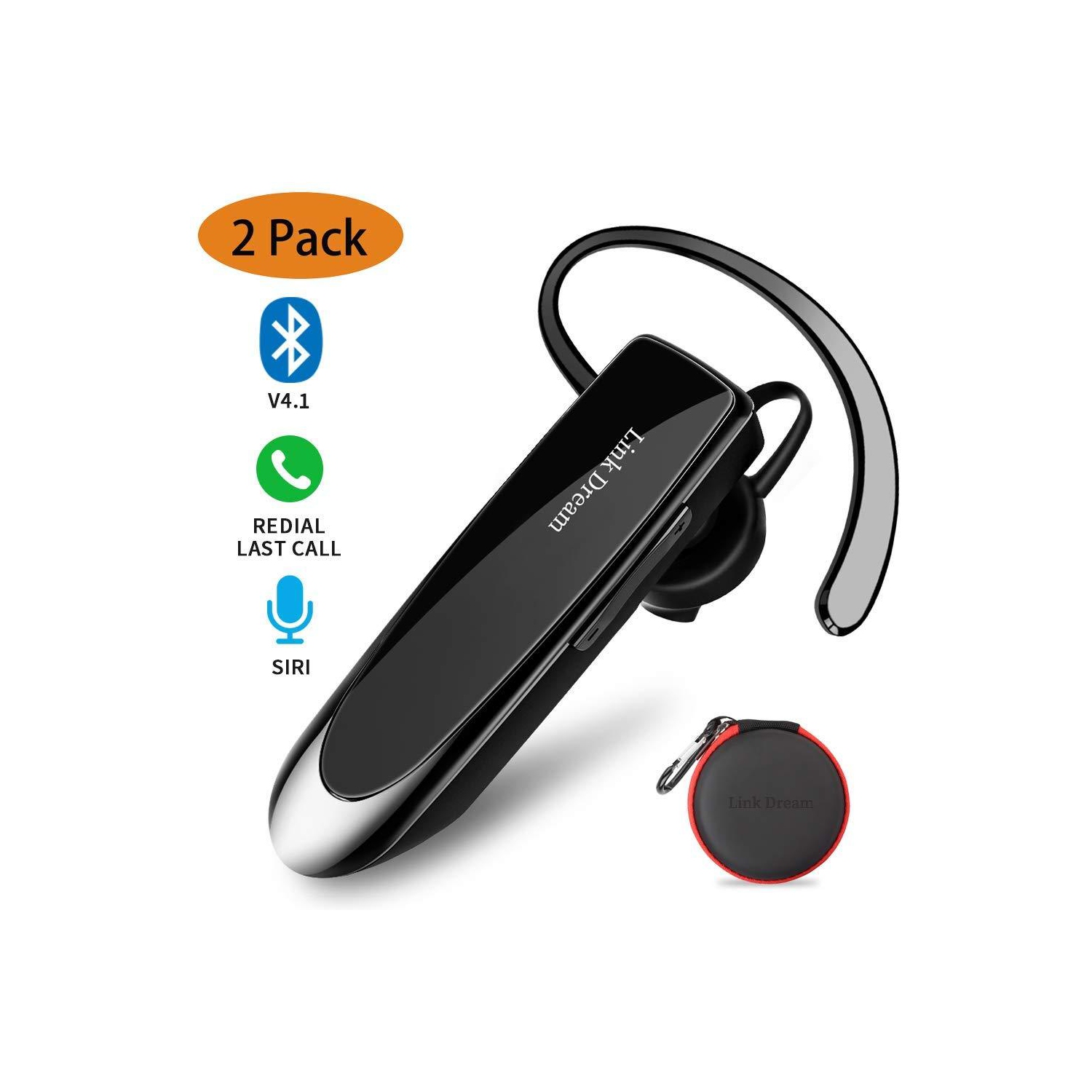 Écouteurs Bluetooth Ear Piece Link Dream sans fil 4.2 Bluetooth avec suppression du bruit et microphone à main.