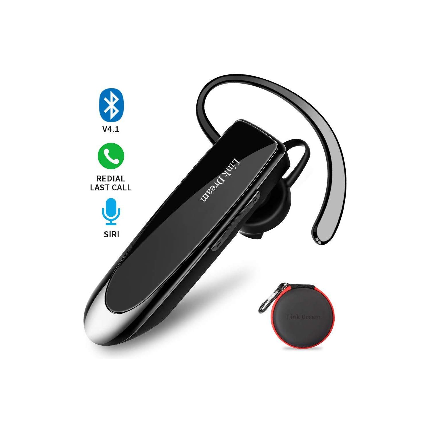Écouteurs Bluetooth Ear Piece Link Dream sans fil 4.2 Bluetooth avec suppression du bruit et microphone à main.