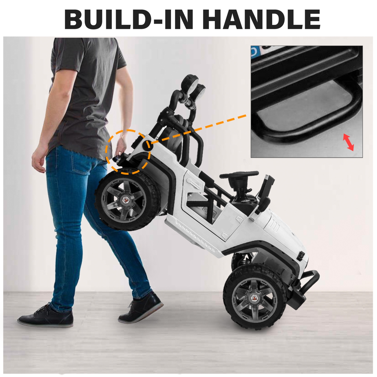 VOLTZ TOYS – JOUET porteur à 2 places, voiture électrique 12&nbsp;V pour enfants, Jeep électrique avec 2 sièges, éclairage DEL complet, contrôle