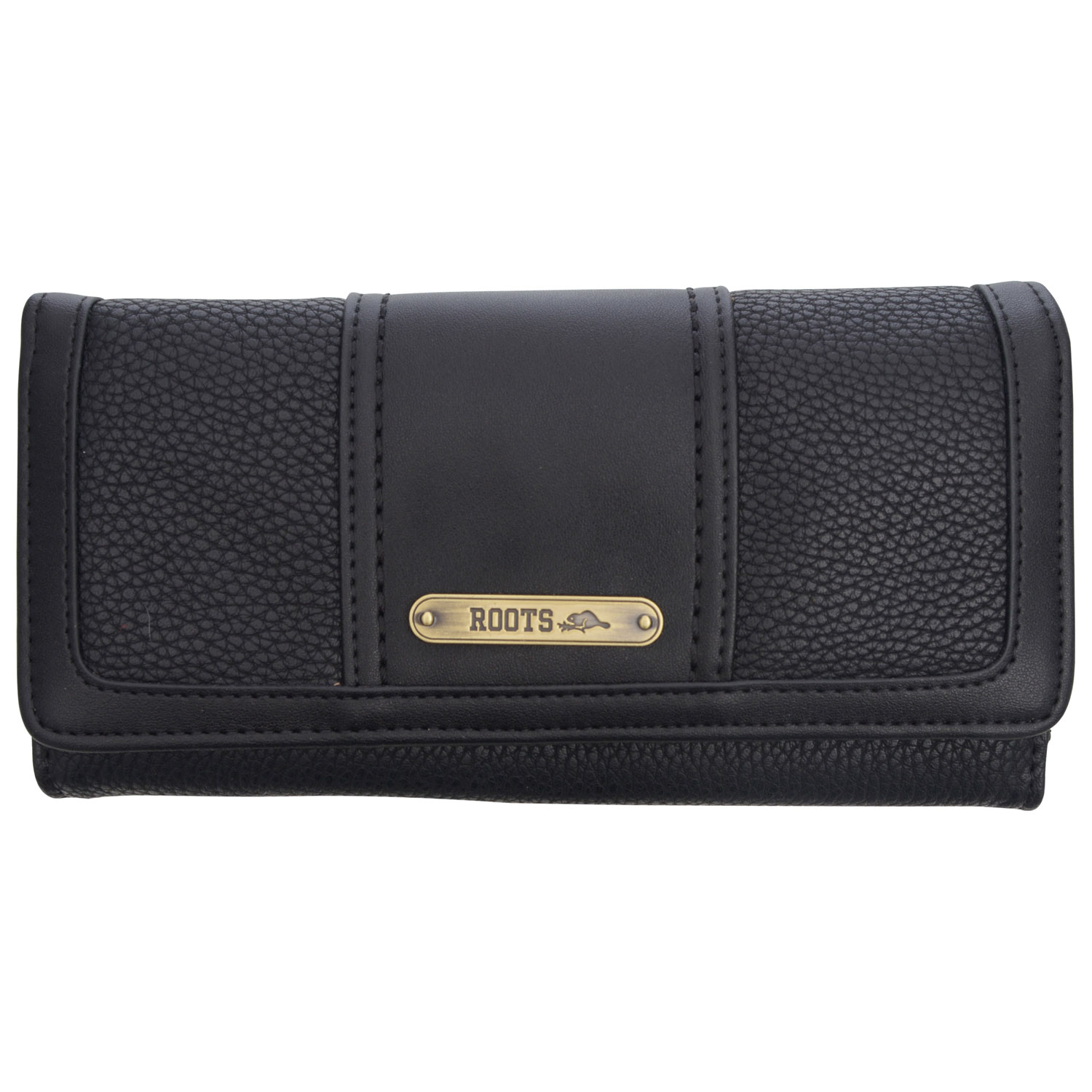 Roots Pineridge RFID Tri-fold Clutch Wallet - Black