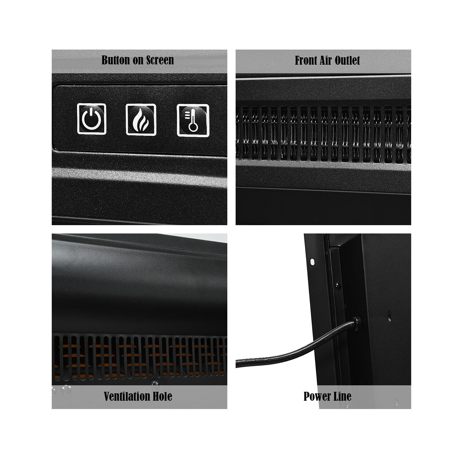 Gymax 18" Electric Fireplace Freestanding &Wall-Mounted Heater Log Flame Remote 1400W