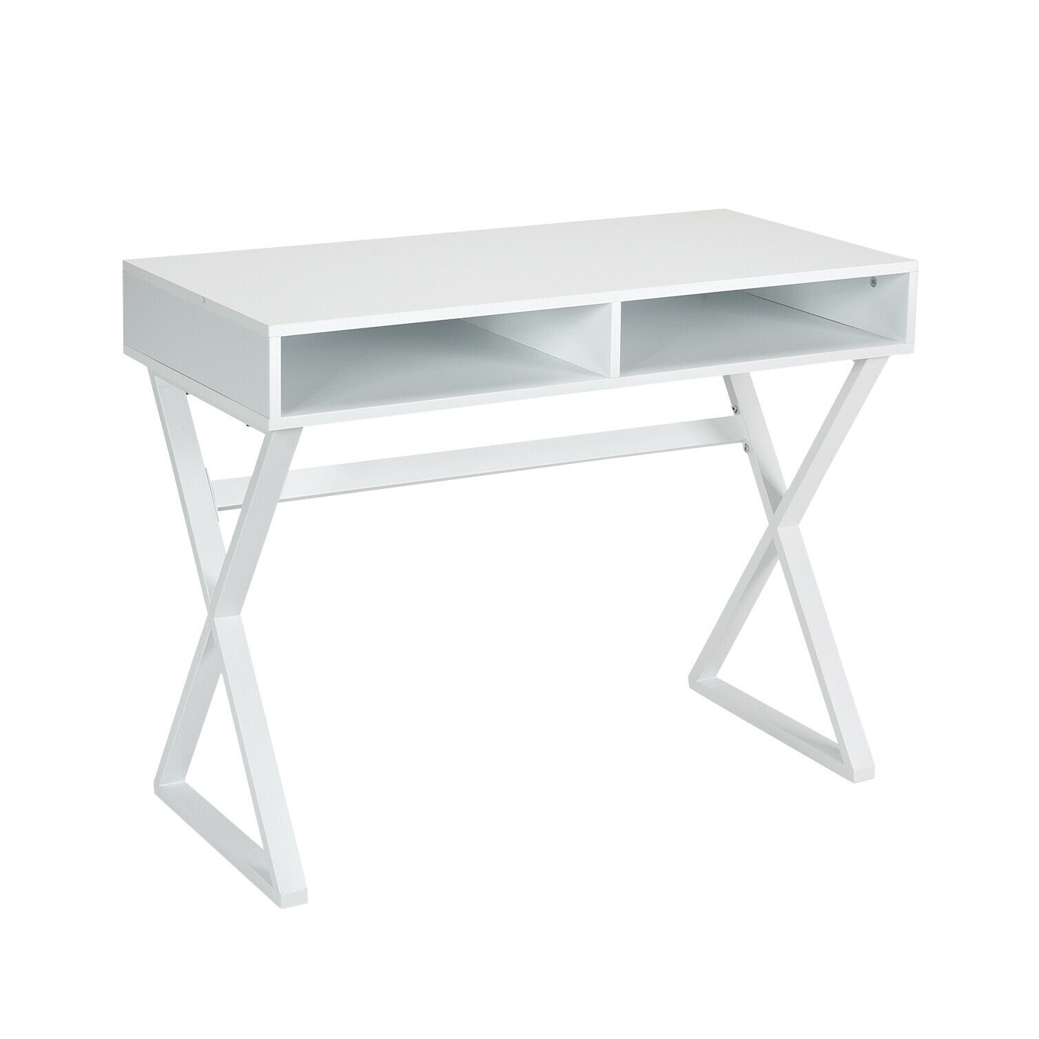 Gymax Modern Computer Desk Writing Desk Makeup Vanity Table Storage