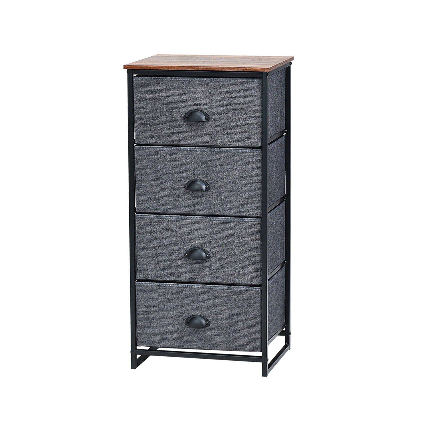 Gymax 4 Drawers Dresser Chest Storage Tower Side Table Display Home Furniture Black