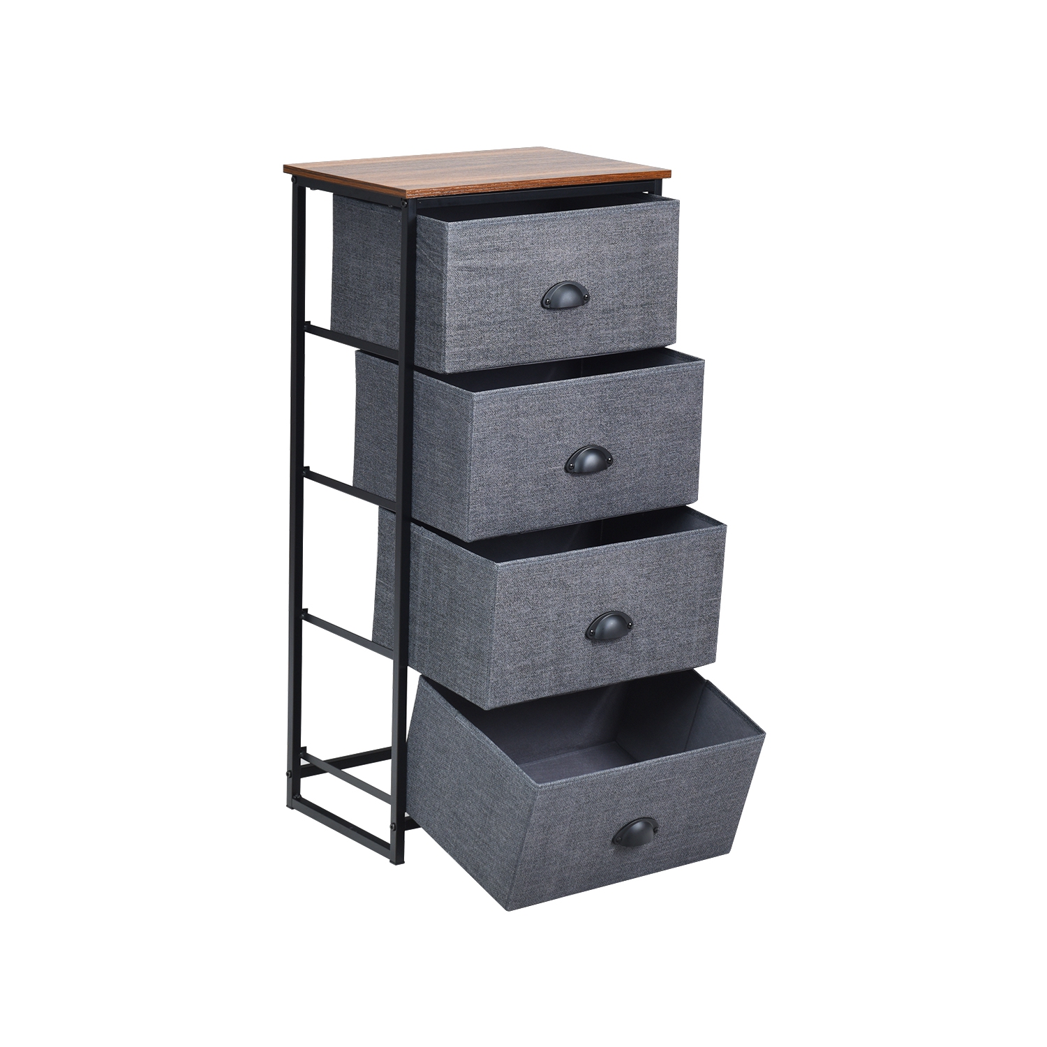 Gymax 4 Drawers Dresser Chest Storage Tower Side Table Display Home Furniture Black