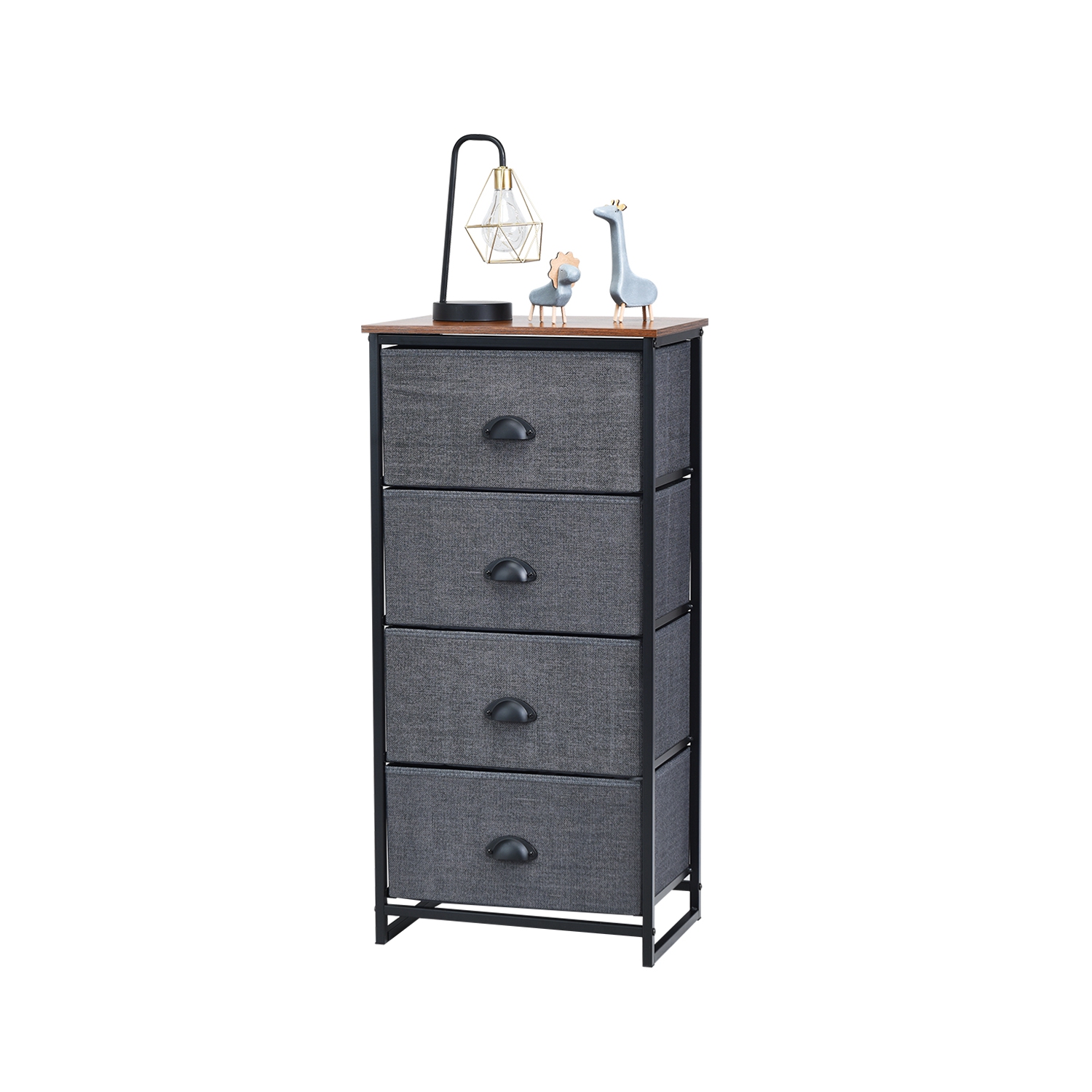 Gymax 4 Drawers Dresser Chest Storage Tower Side Table Display Home Furniture Black