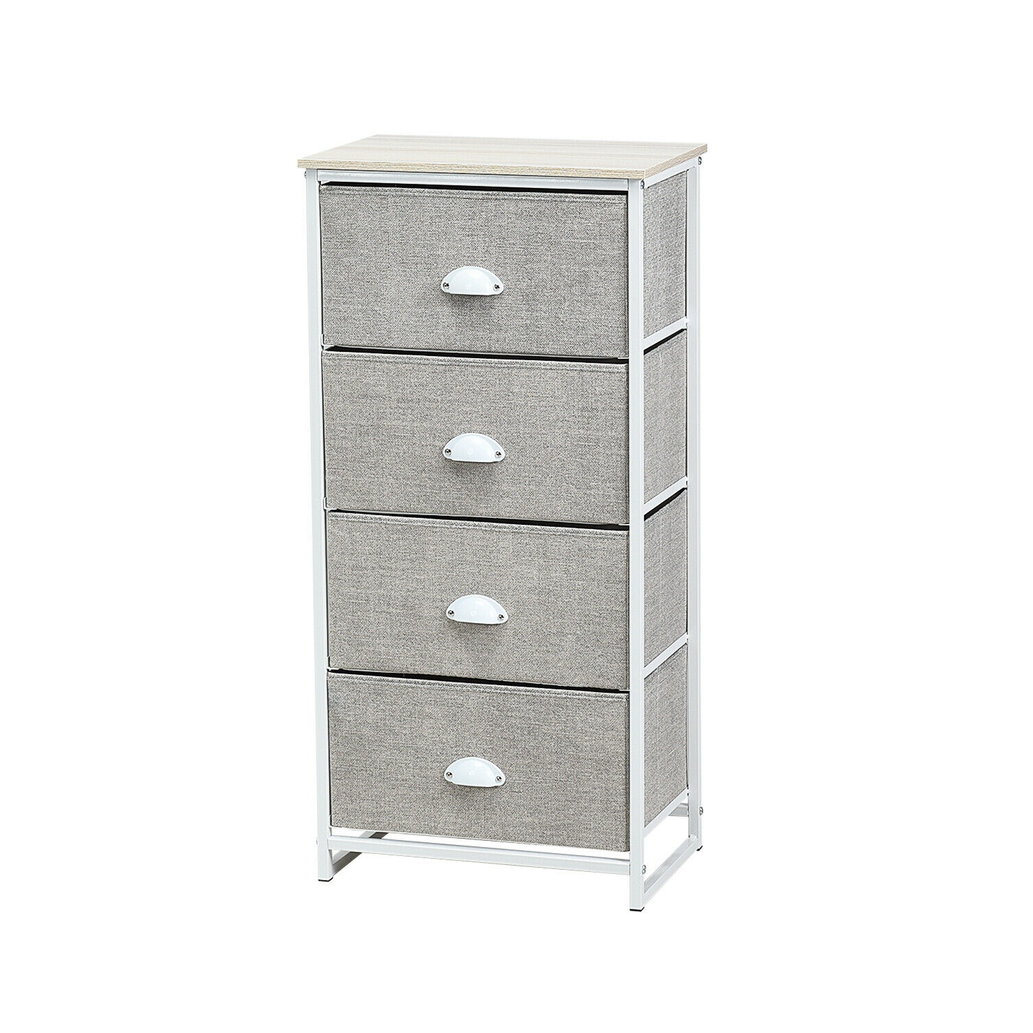 Gymax 4 Drawers Dresser Chest Storage Tower Side Table Display Home Furniture Office