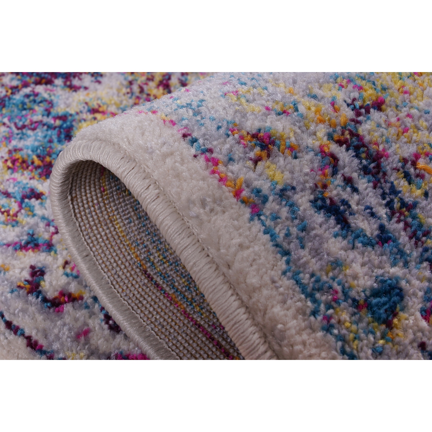 Tapis traditionnel à bordure Ladole Saba, multicolore, 7 x 10 pi