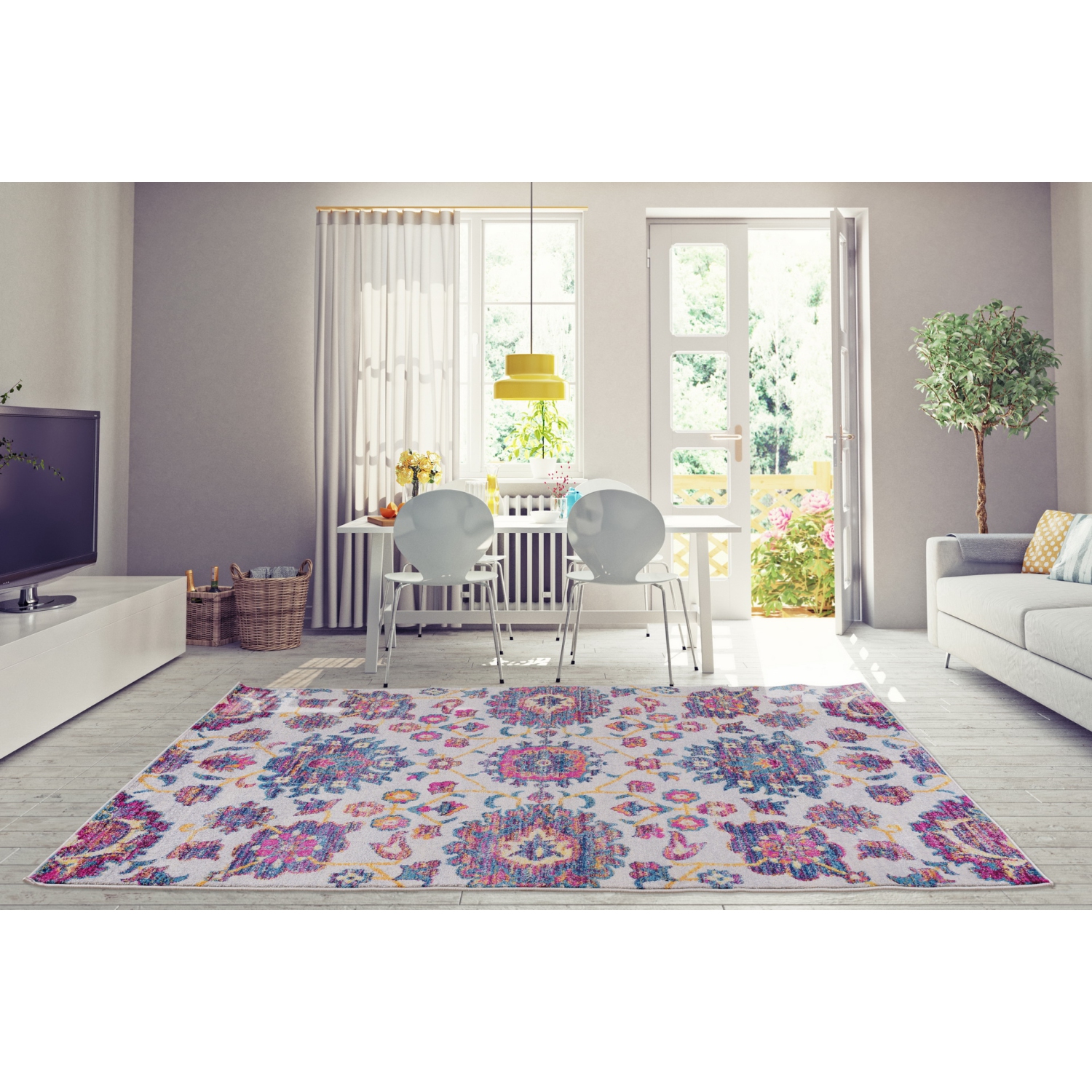 Ladole – Tapis à motif floral persan, multicolore, 7x10