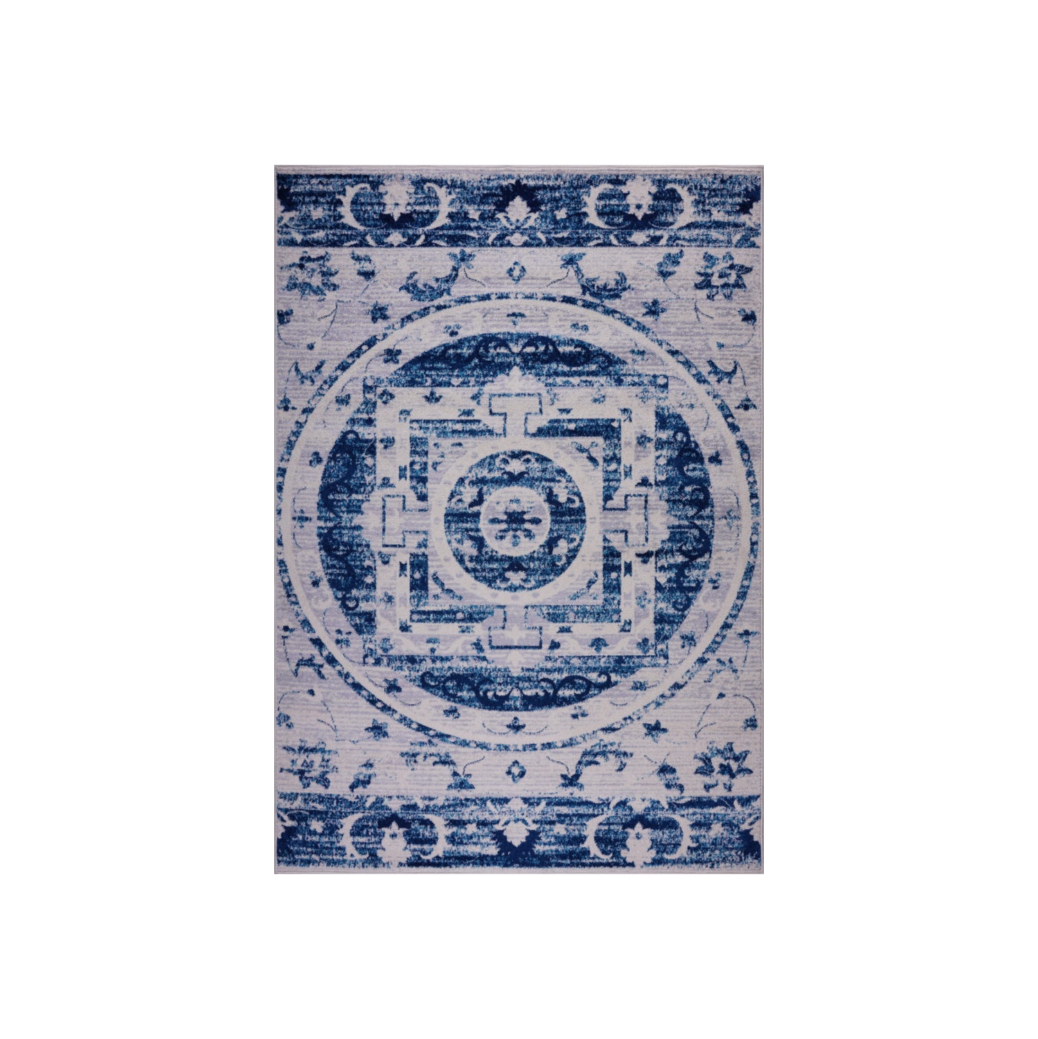 Ladole Rugs Kahina Traditional Botanical Style Innovative Area Rug Carpet in Blue, 5x8