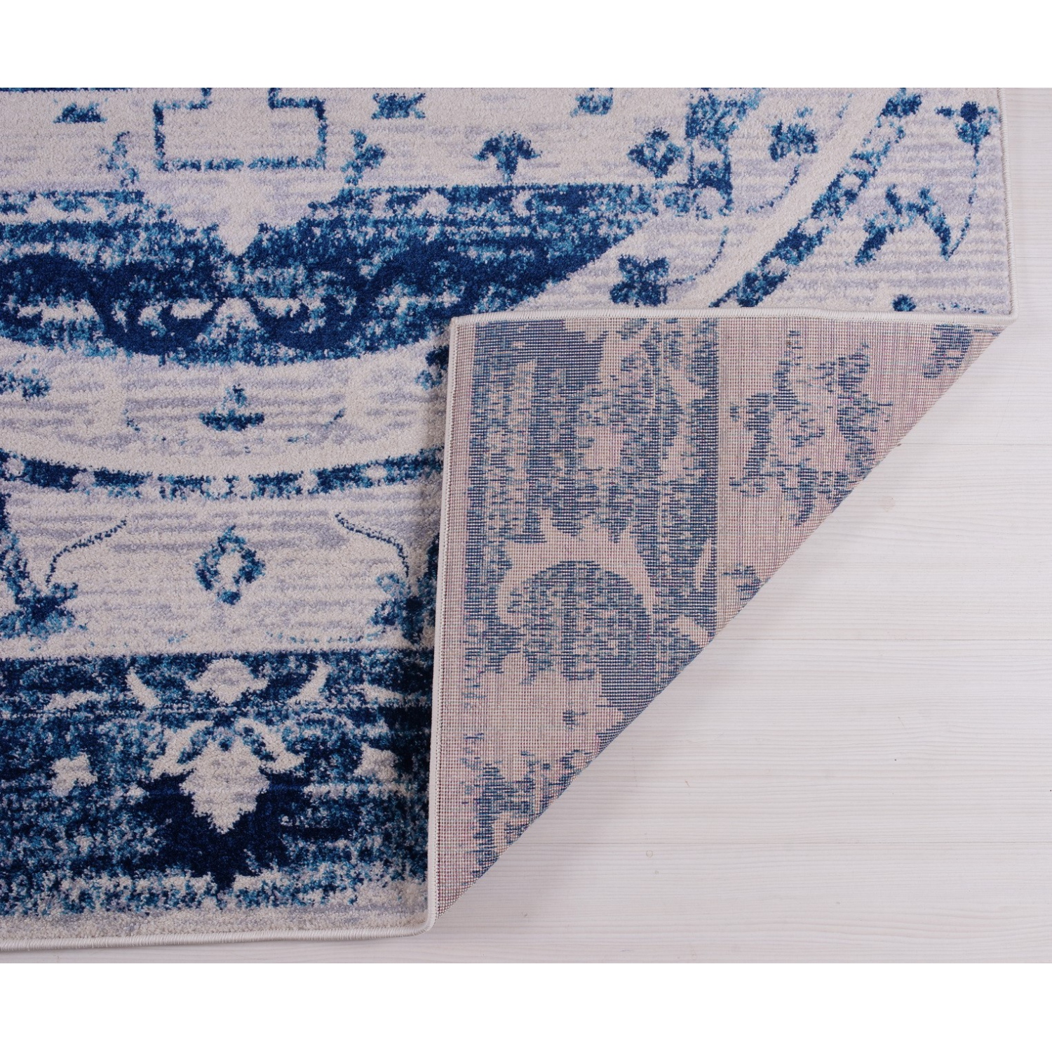 Ladole Rugs Kahina Traditional Botanical Style Innovative Area Rug Carpet in Blue, 5x8