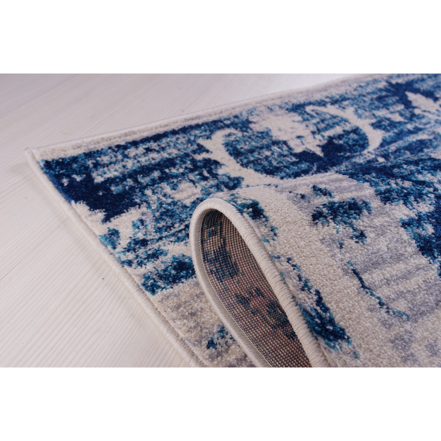Ladole Rugs Kahina Traditional Botanical Style Innovative Area Rug Carpet in Blue, 5x8