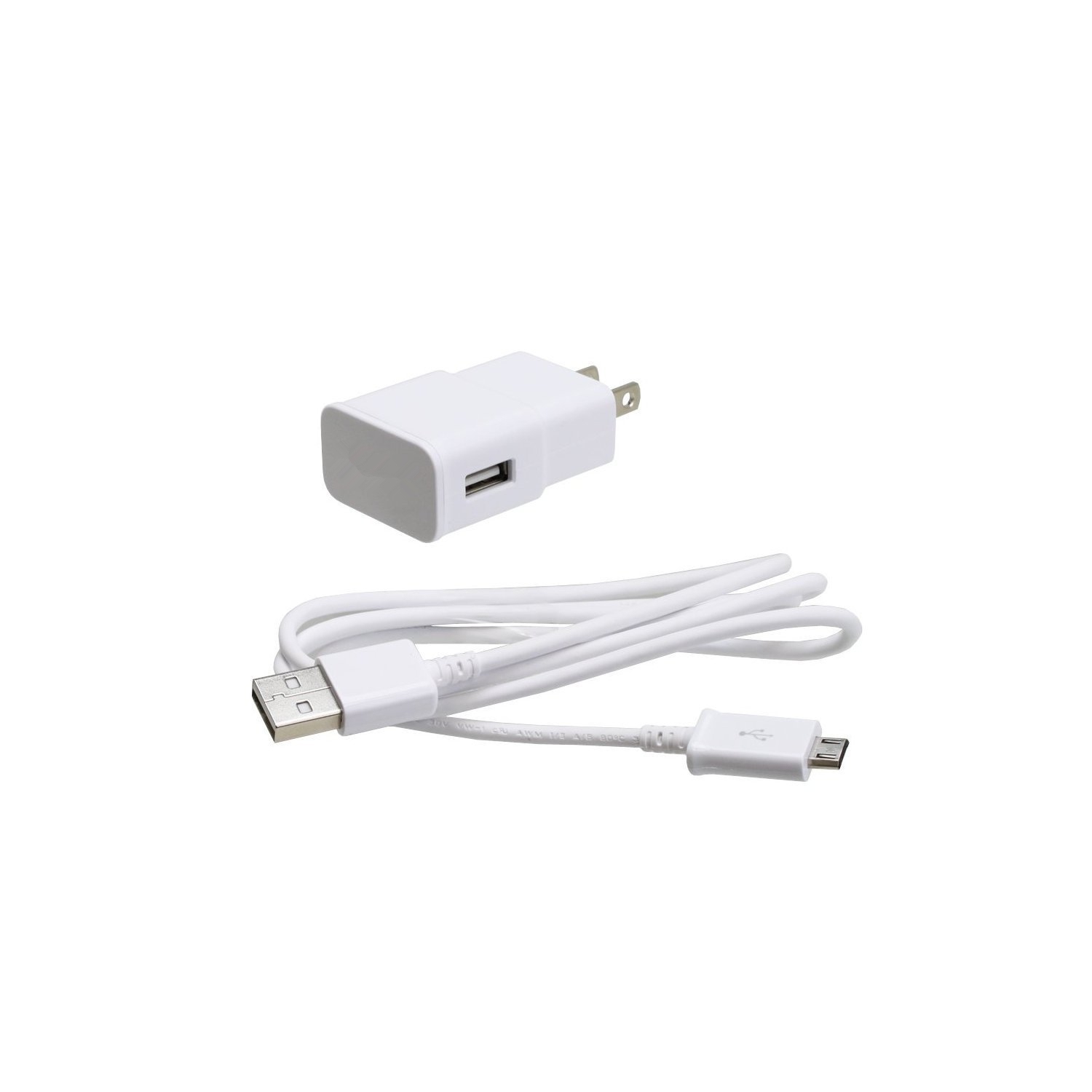 2.0A Travel Power Adapter Wall Charger + 1m Micro USB Cable for Samsung Galaxy S2 S3 S4 Note 2 on5 Grand Prime, White