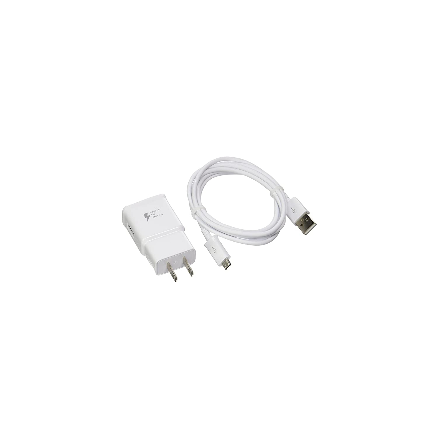 Fast Adaptive Charging Wall Charger Adapter + 1.5m Micro USB Cable for Samsung Galaxy S4 S6 S7 Edge Plus Note 2 4 Alpha, White