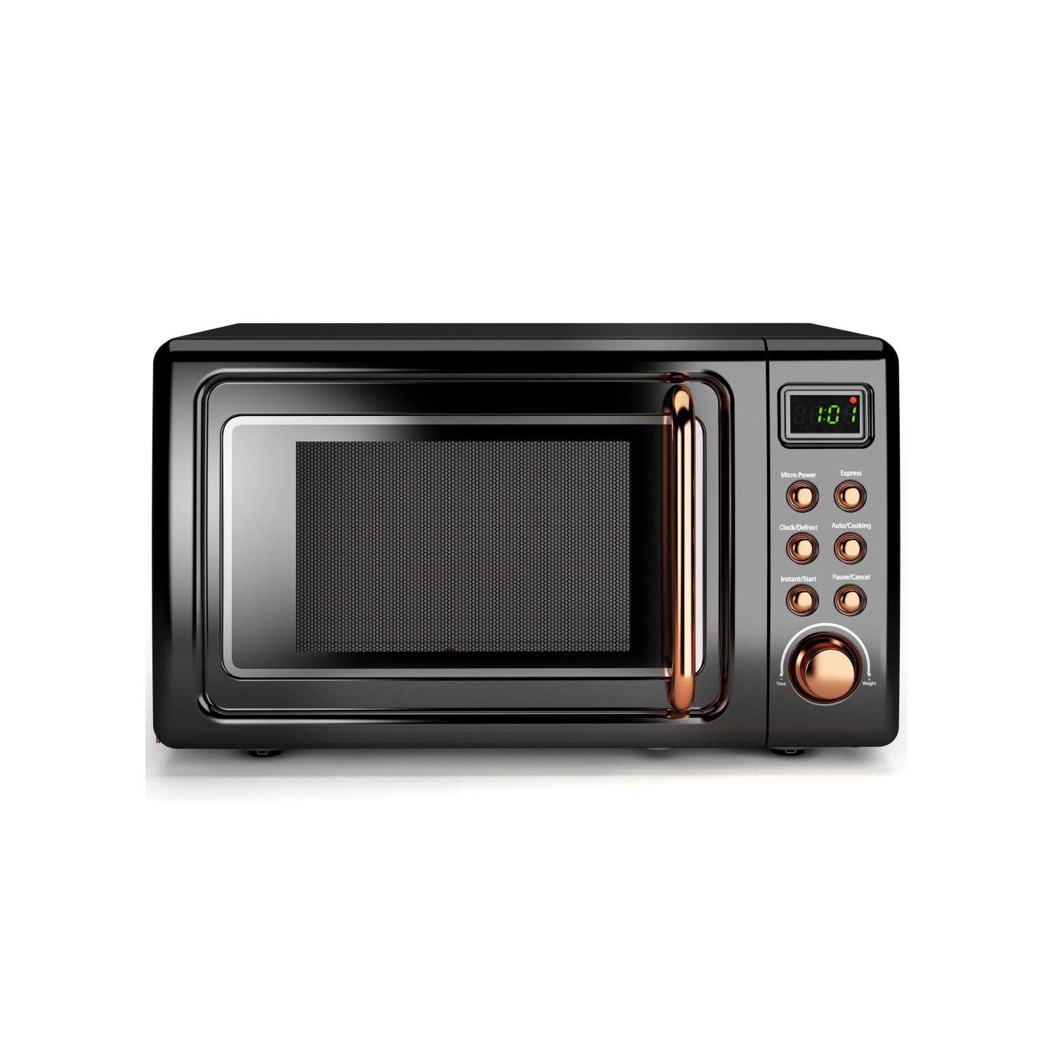 Costway 700W White Retro Countertop Microwave Oven with 5 Micro Power and  Auto Cooking Function