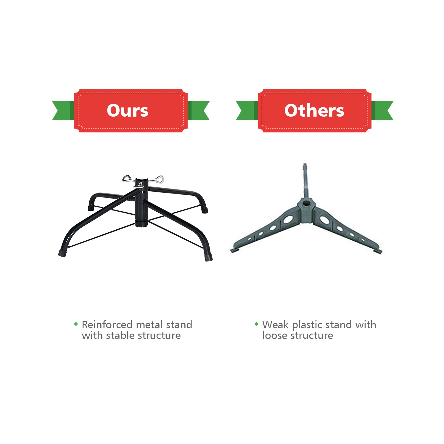 Sapin de Noël artificiel à charnières de qualité supérieure 6 pi de Costway avec 1250 embouts de branches