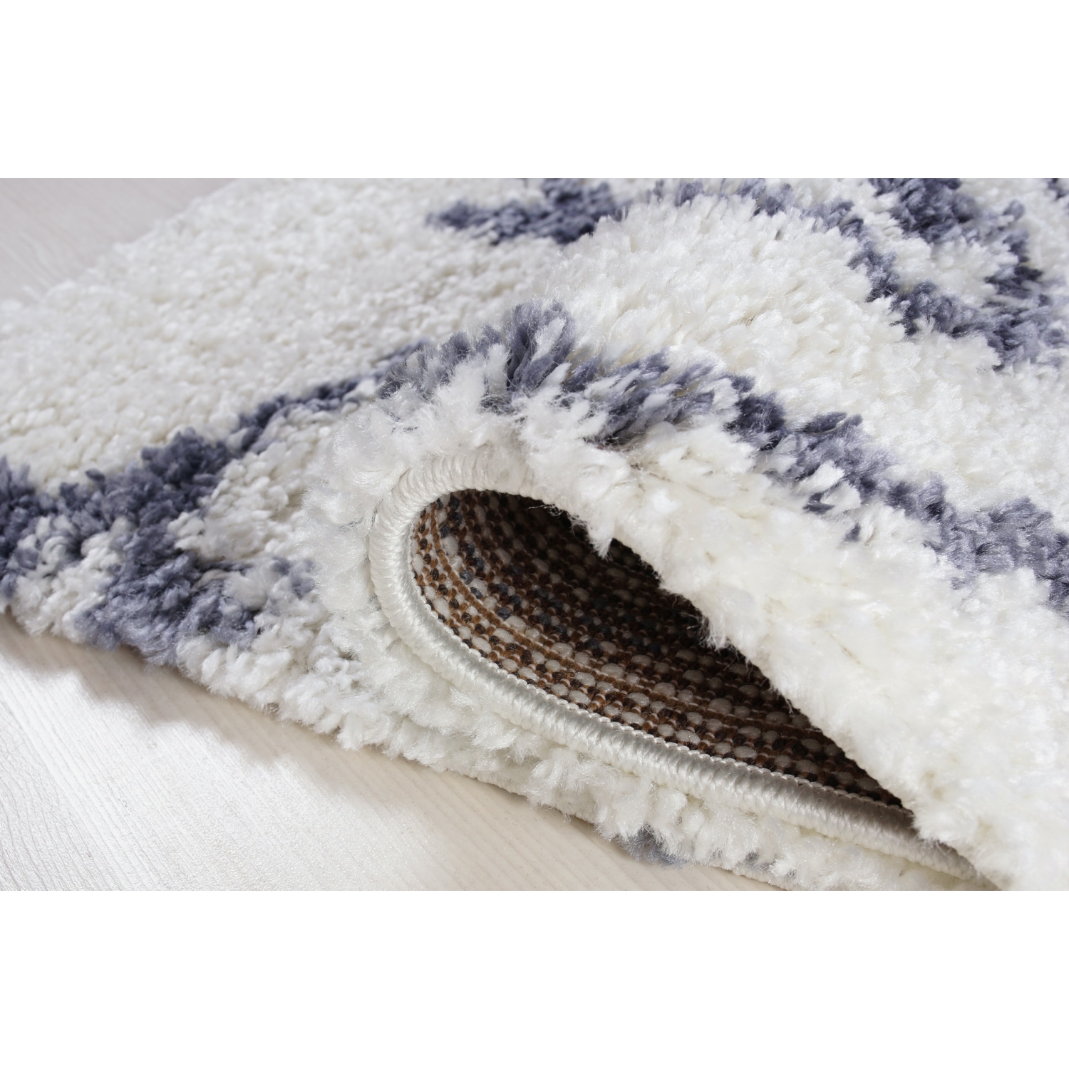 Ladole – Tapis intérieur Shaggy Rabat, spirales abstraites, gris foncé, 8 x 11