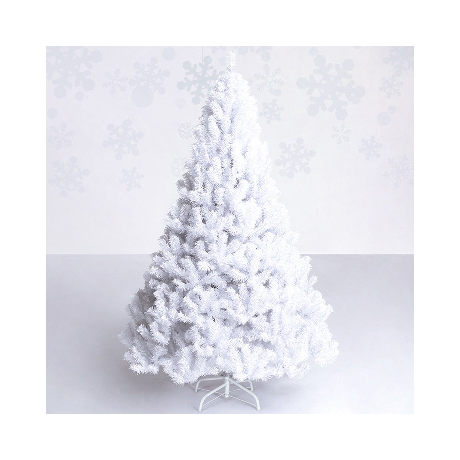 Costway 6Ft Artificial PVC Christmas Tree W/ Metal Stand Indoor Outdoor Décor White