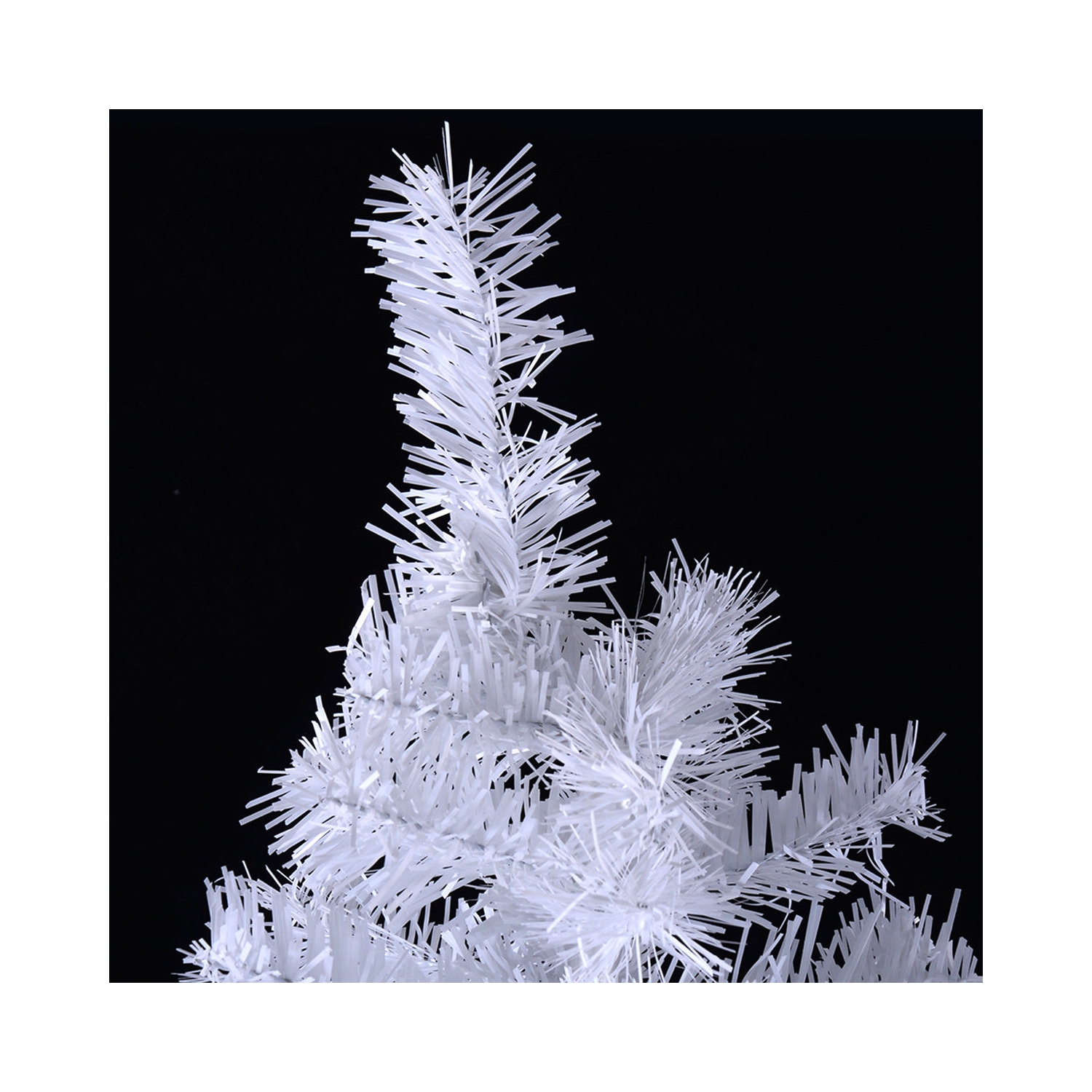 Costway 6Ft Artificial PVC Christmas Tree W/ Metal Stand Indoor Outdoor Décor White