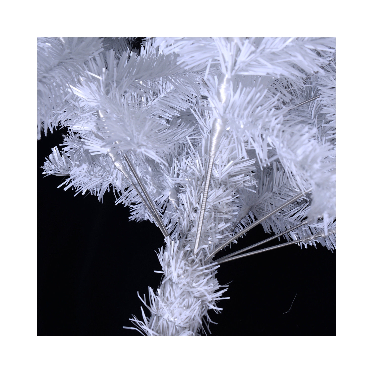 Costway 6Ft Artificial PVC Christmas Tree W/ Metal Stand Indoor Outdoor Décor White