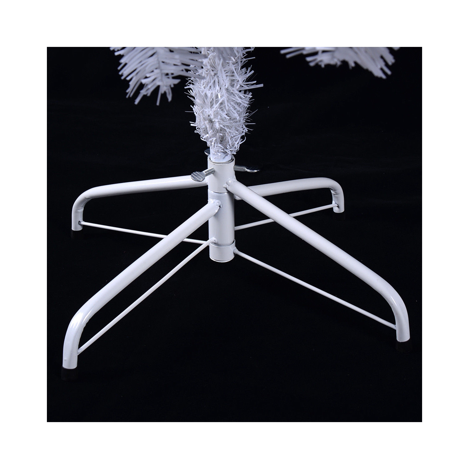 Costway 6Ft Artificial PVC Christmas Tree W/ Metal Stand Indoor Outdoor Décor White