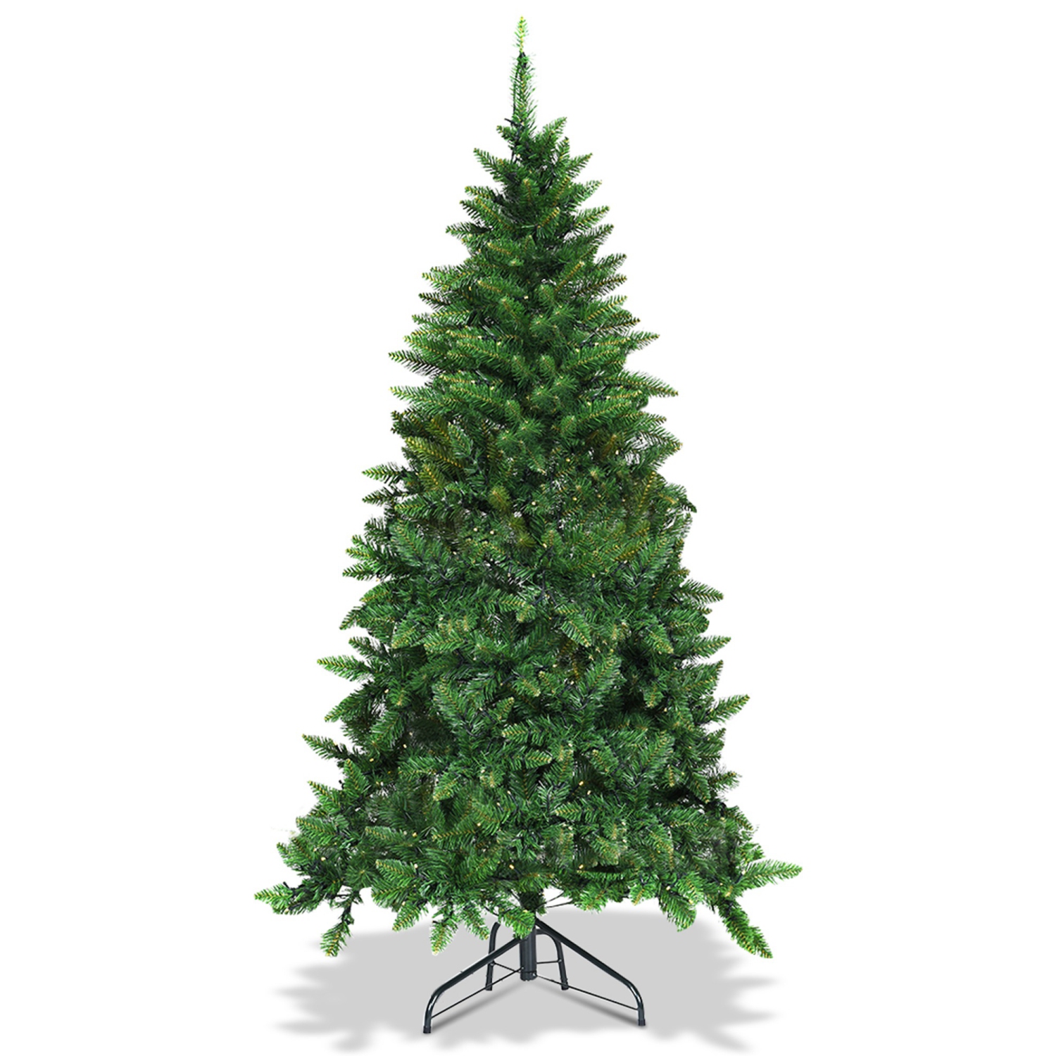 Costway 5ft Pre-lit PVC Artificial Half Christmas Tree 8 Flash Modes w/ 250 LED Lights