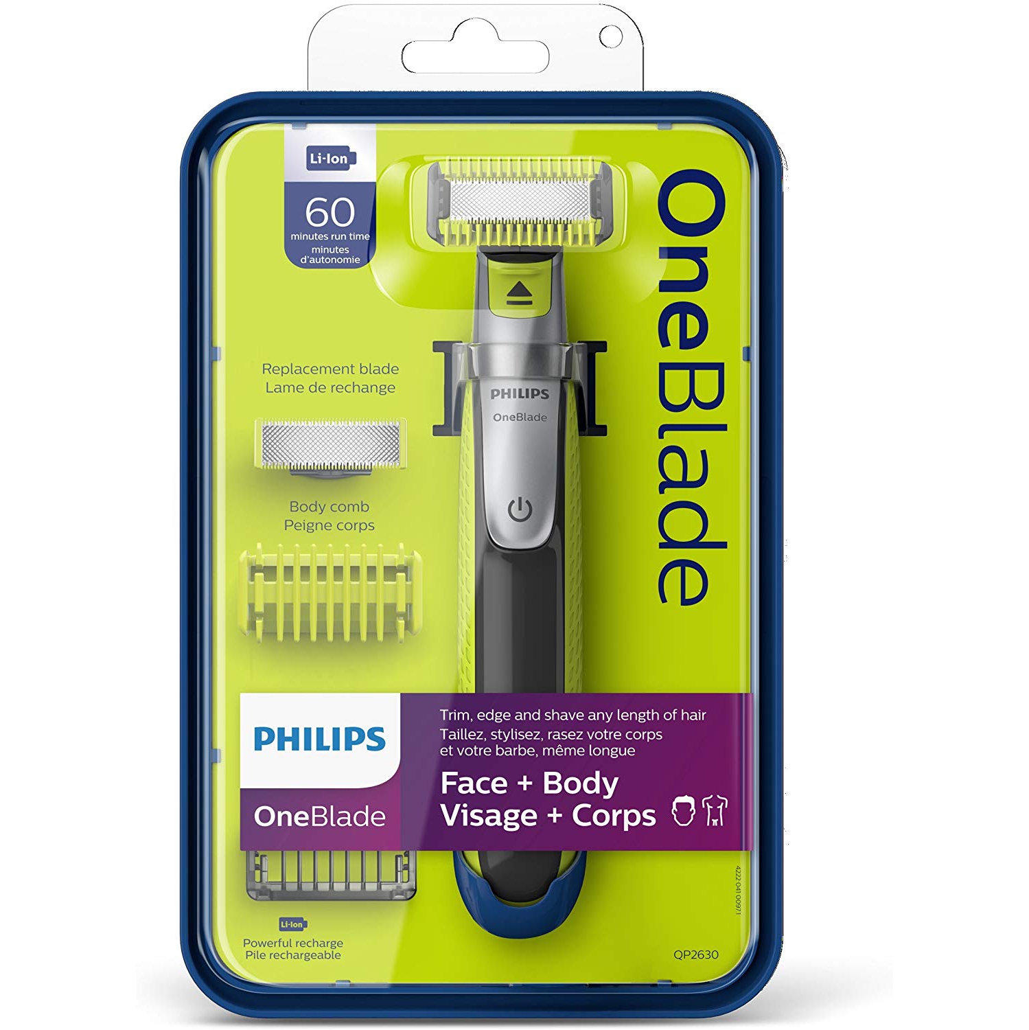 Philips OneBlade Face & Body Kit with Li-Ion Handle, QP2630/21