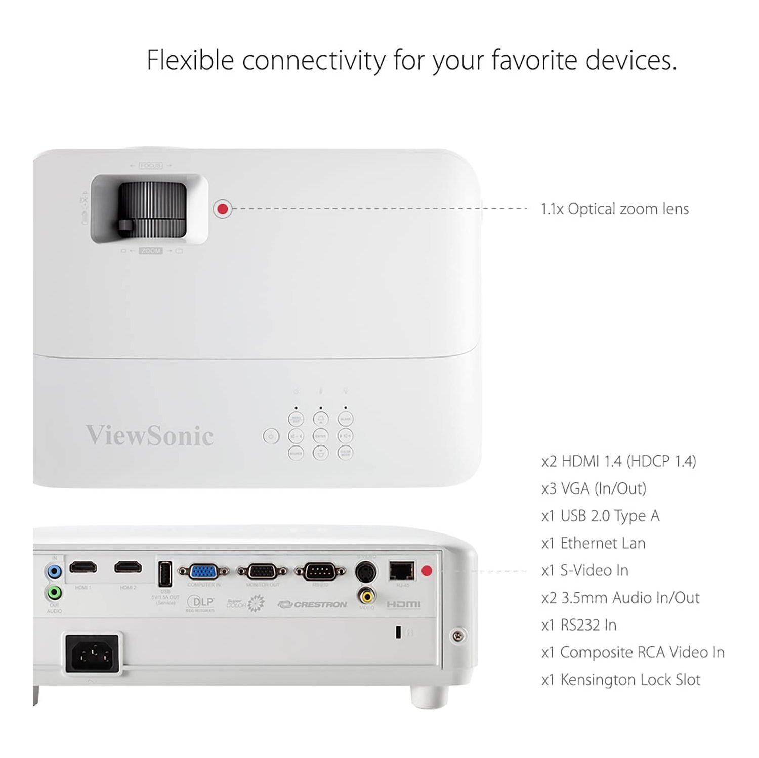 Viewsonic 3D Ready Short Throw DLP Projector-White-(PG706HD)