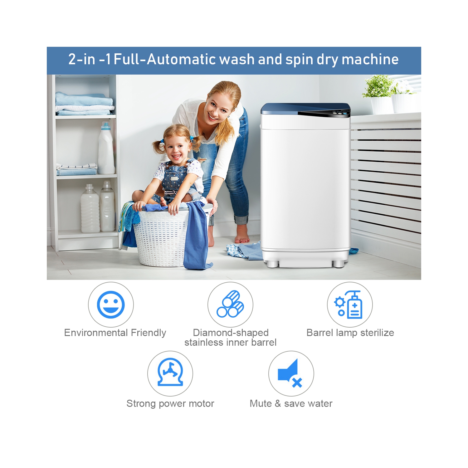 Lave-linge automatique 3,5kg – Avec désinfection UV