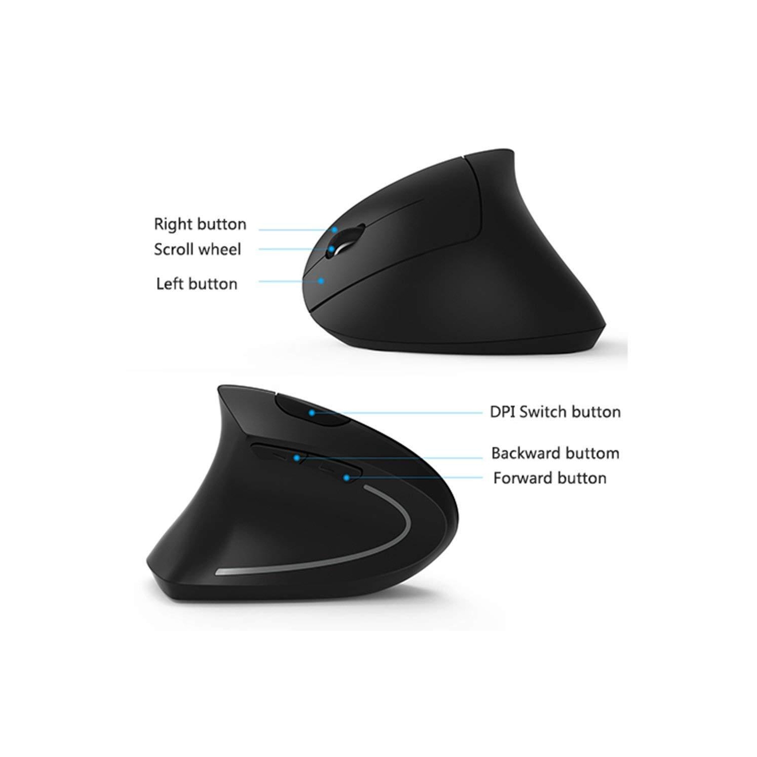 Souris ergonomique sans fil pour gaucher - modèle vertical 2,4 GHz