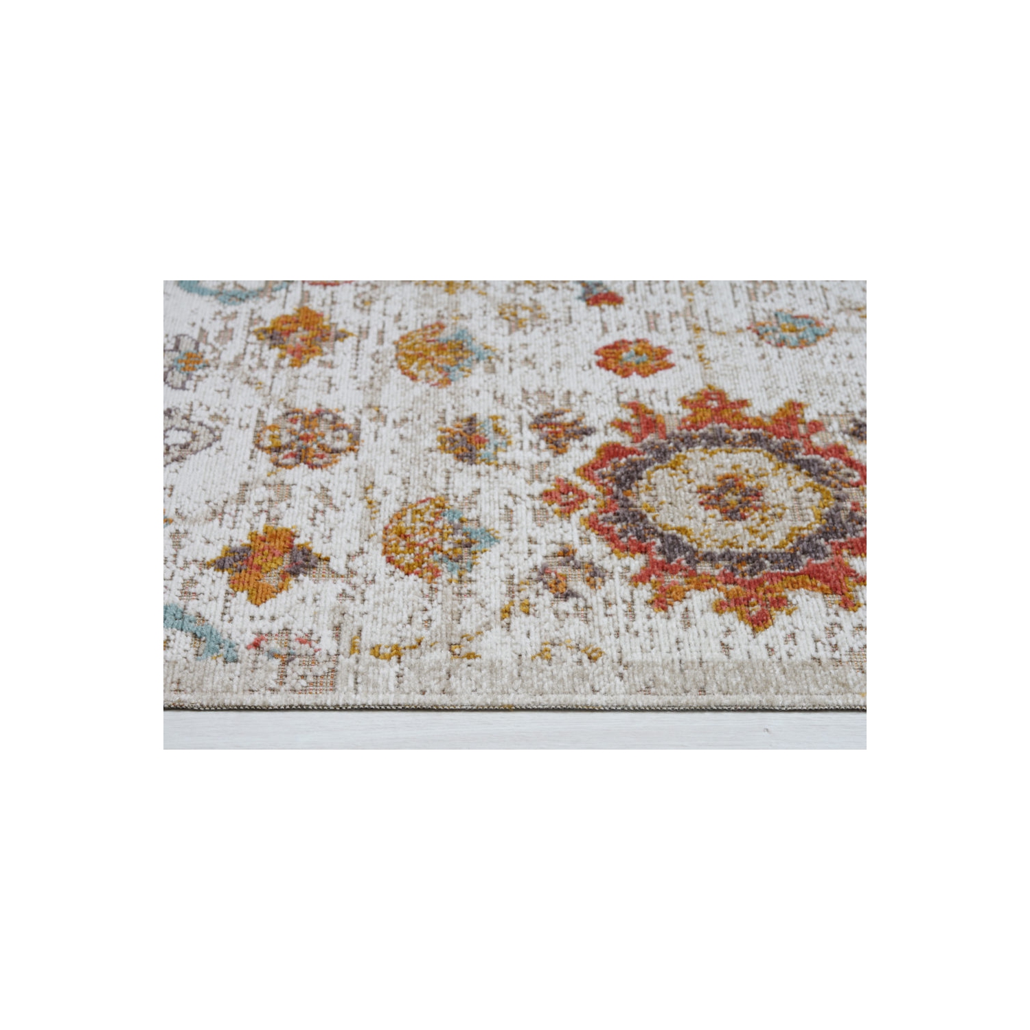 Ladole Rugs Venice Marigold Ornamental Area Rug Carpet in Cream, 4x5