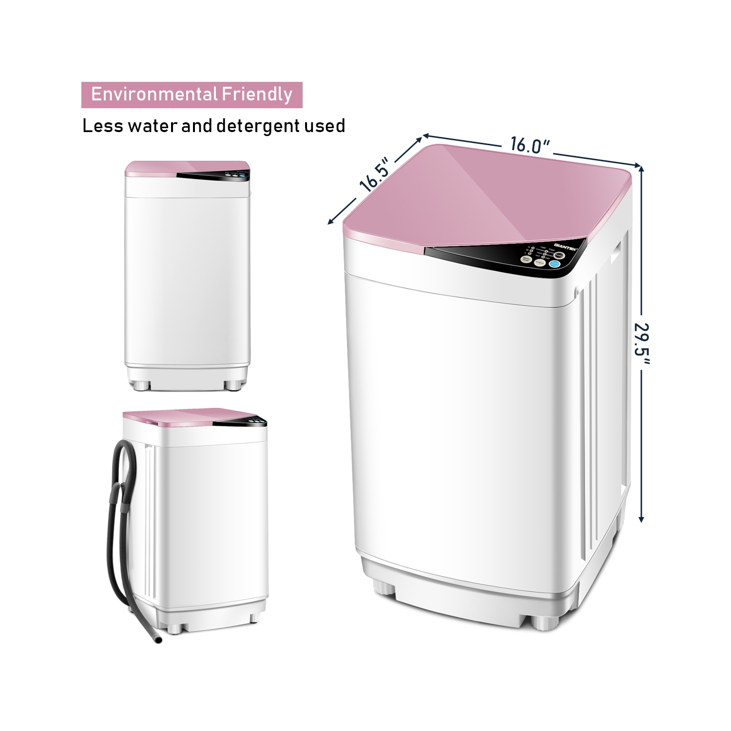 Costway Full-Automatic Portable Washing Machine 7.7lbs Washer with Germicidal UV-Light Spinner