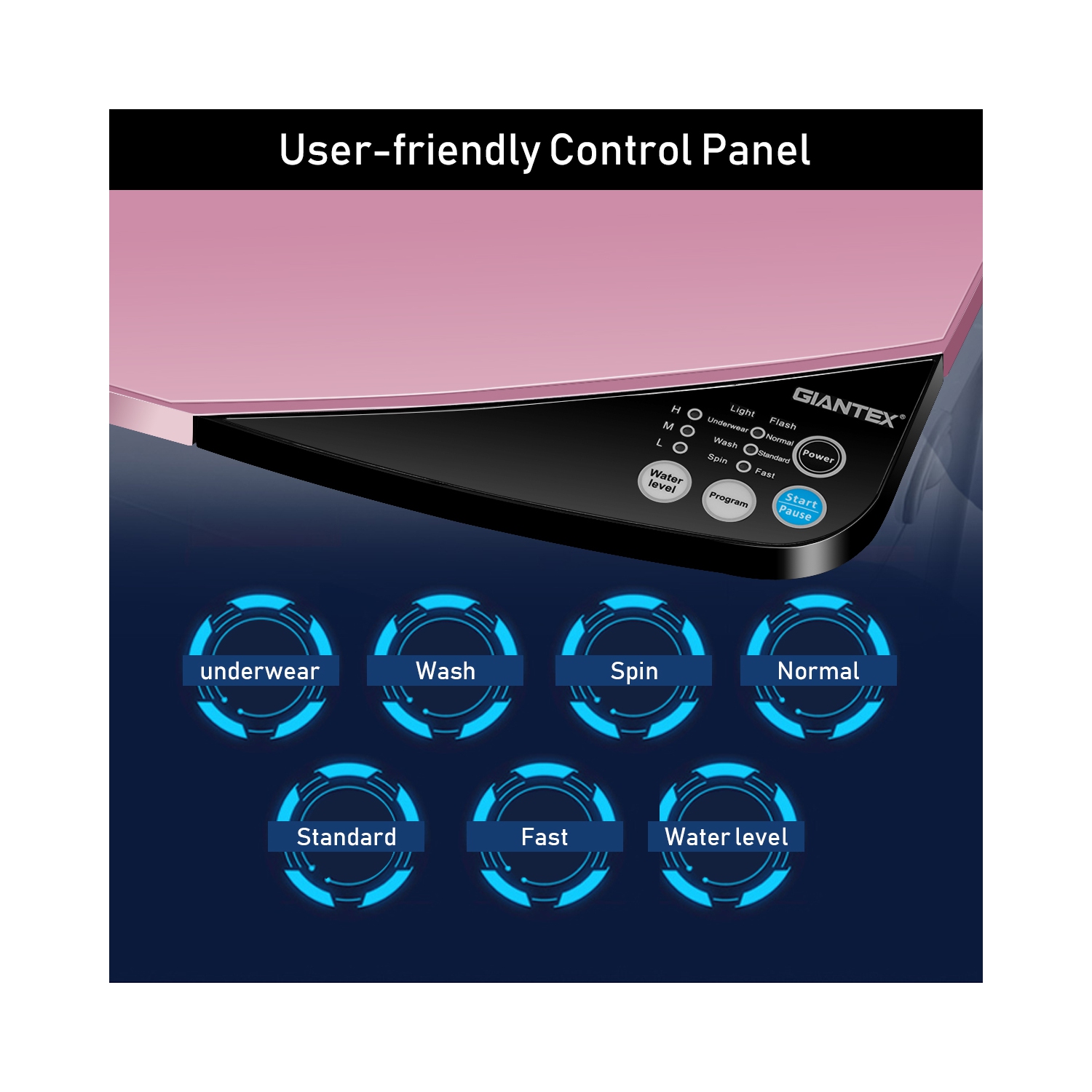 Costway Full-Automatic Portable Washing Machine 7.7lbs Washer with Germicidal UV-Light Spinner