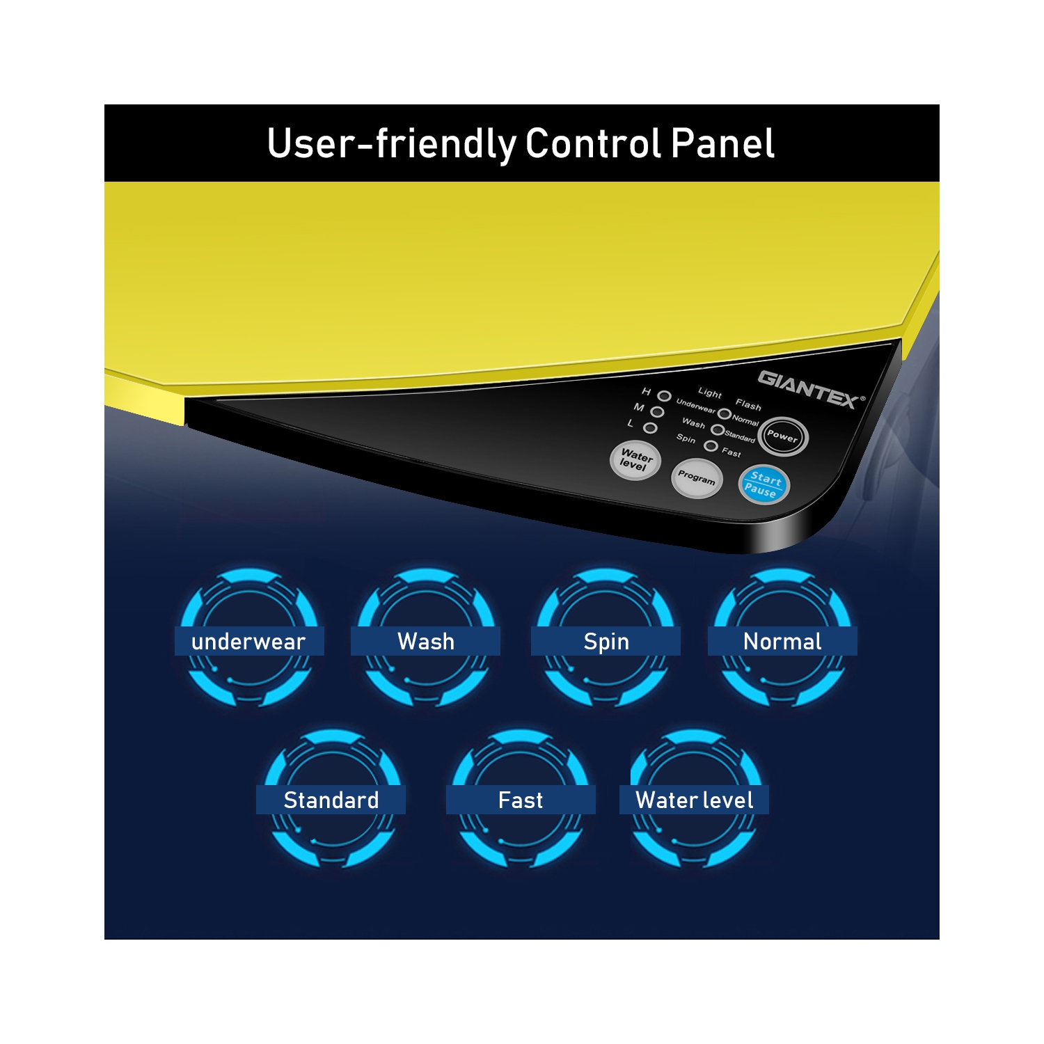 Costway Full-Automatic Portable Washing Machine 7.7lbs Washer with Germicidal UV-Light Spinner - Yellow