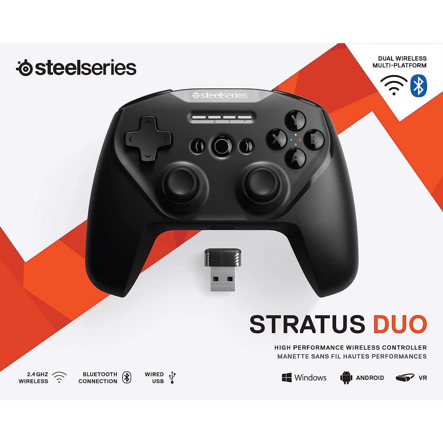 Duo Wireless Gaming Controller – Made for Android, Windows, and VR – Dual-Wireless Connectivity – High-Performance Materials – Fortnite-Ready