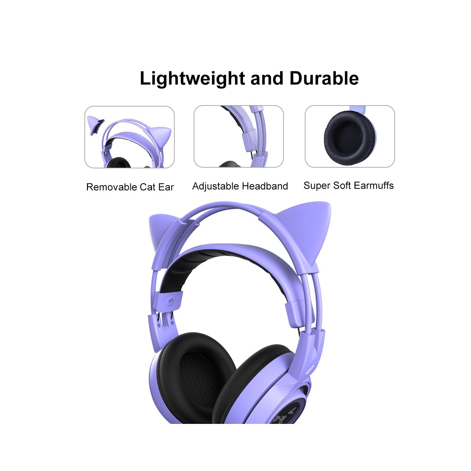 Pink Stereo Gaming Headset with Mic 3.5MM Sound Lightweight Self-Adjusting Over Ear Headphone