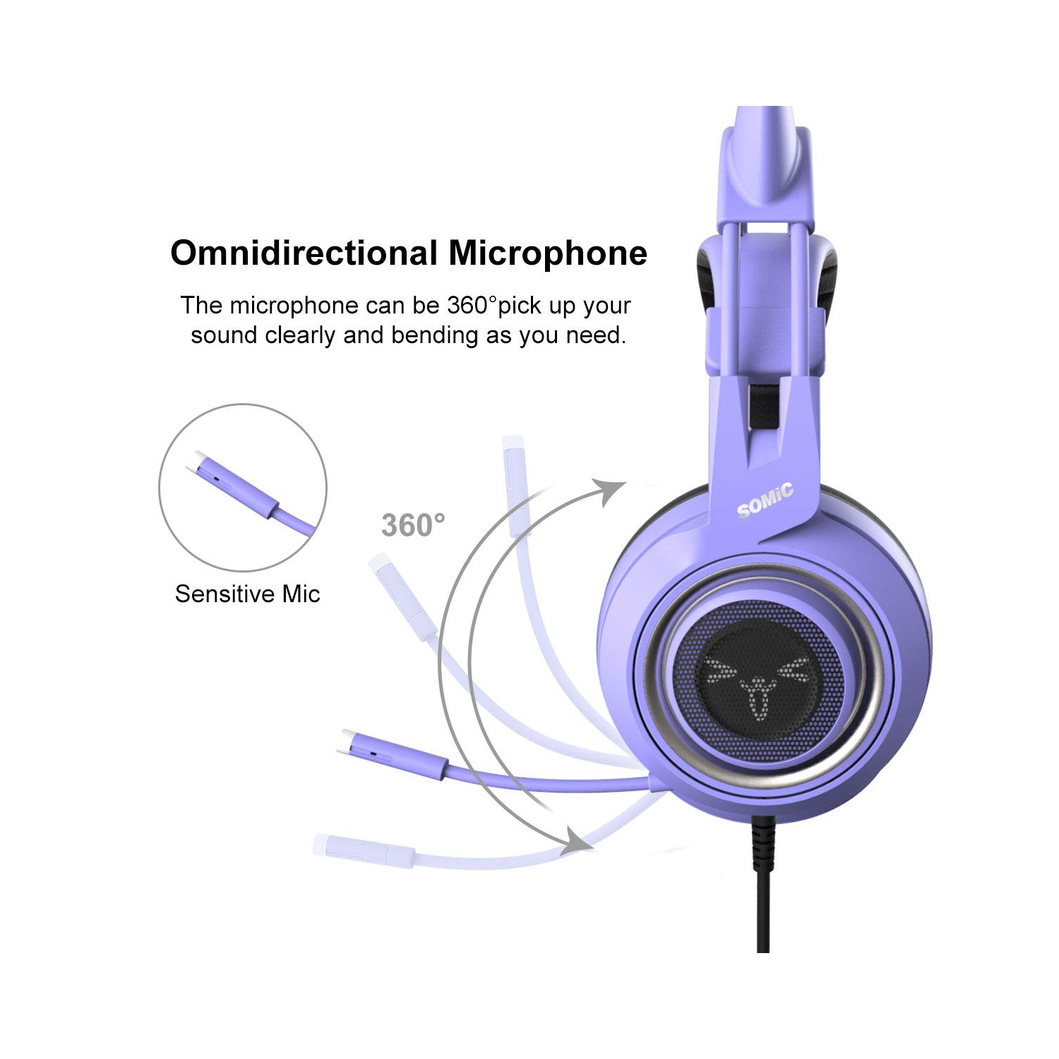 Pink Stereo Gaming Headset with Mic 3.5MM Sound Lightweight Self-Adjusting Over Ear Headphone