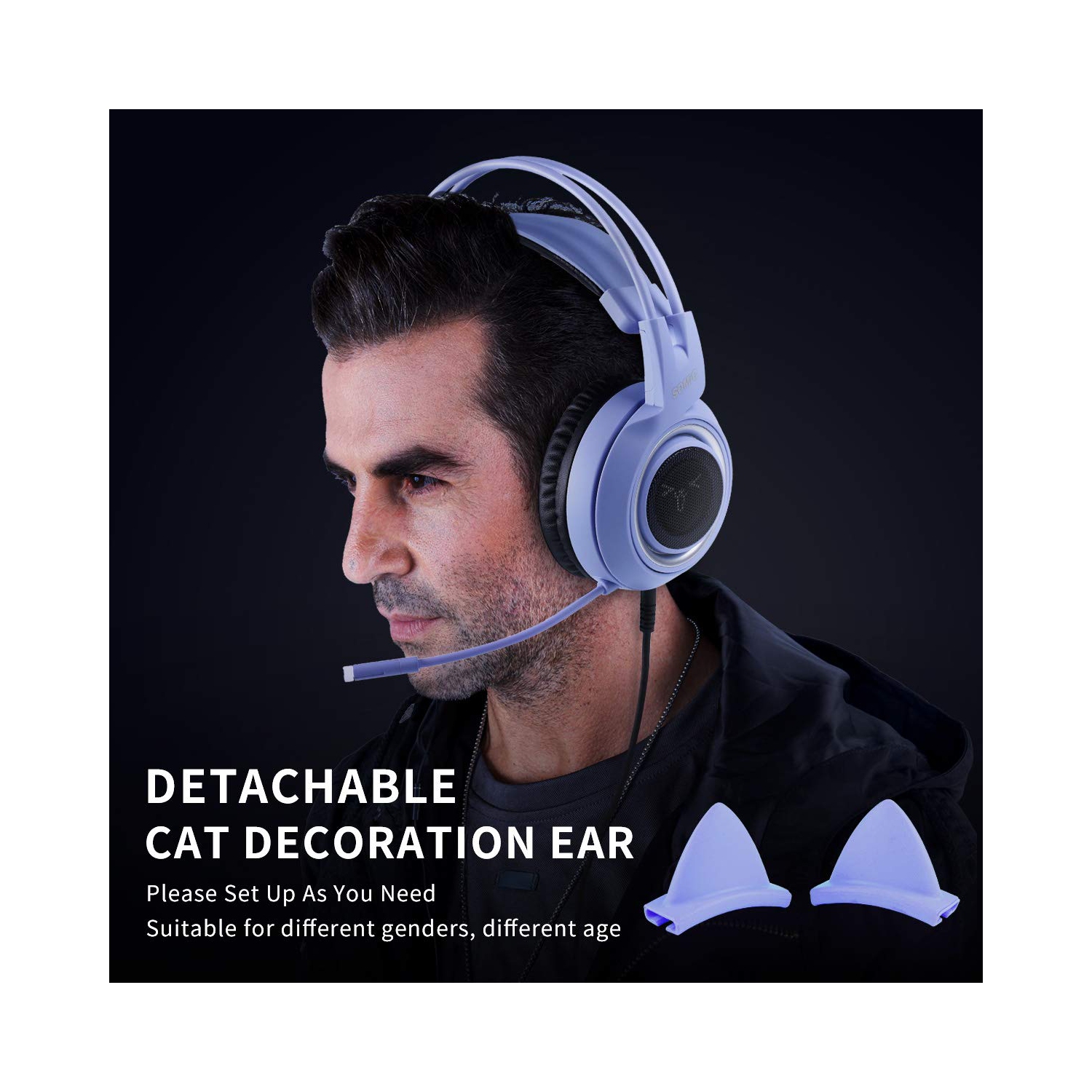 Pink Stereo Gaming Headset with Mic 3.5MM Sound Lightweight Self-Adjusting Over Ear Headphone