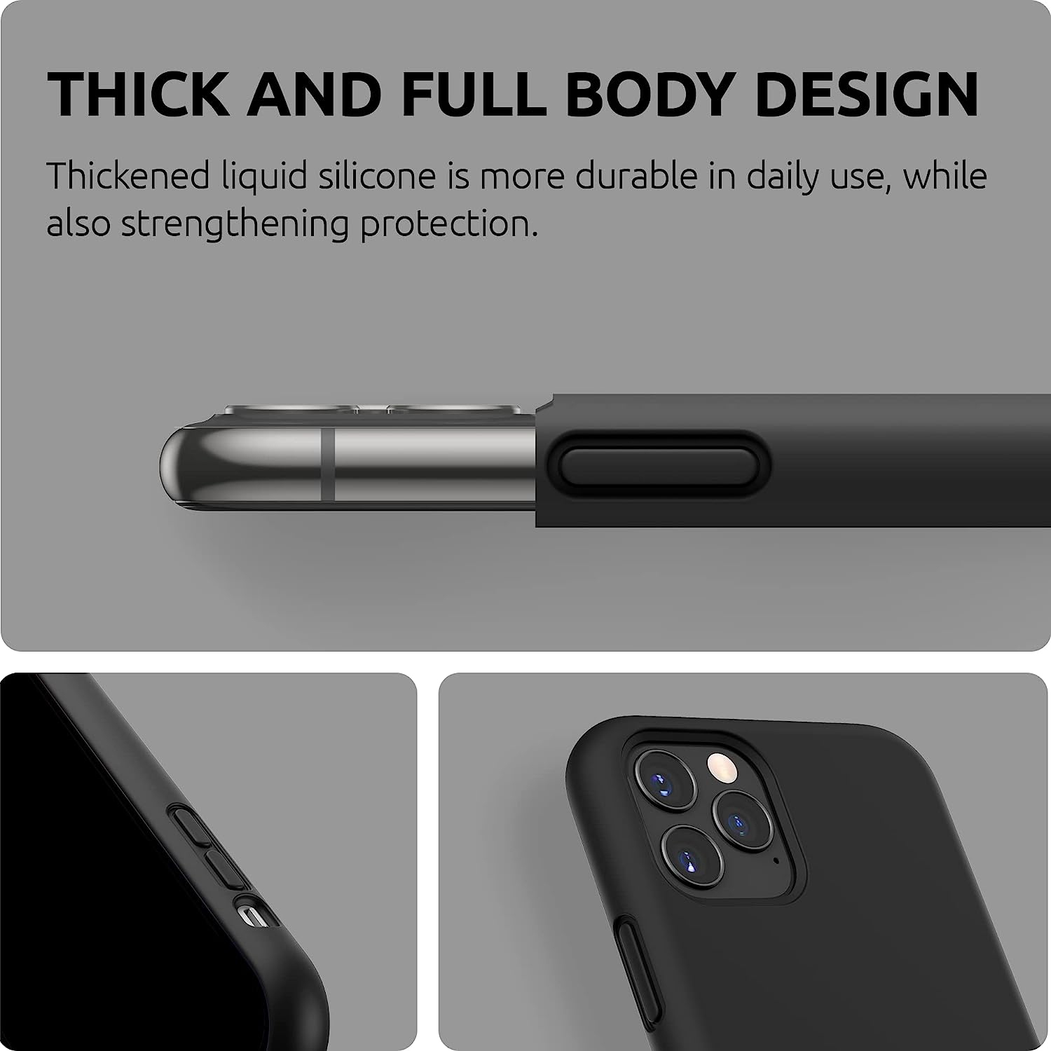 Silicone Case for iPhone 11 Pro Case, Liquid Silicone Protective Phone Case Cover Compatible with iPhone 11 Pro 5.8" (Black)