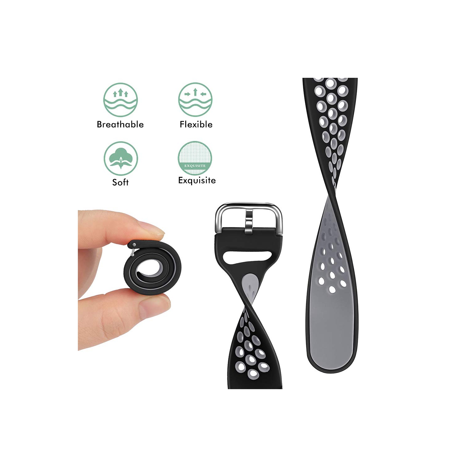 Fitbit Versa, Versa Lite, Versa 2, Versa se, bracelet sport en silicone souple étanche respirant taille petit bracelet