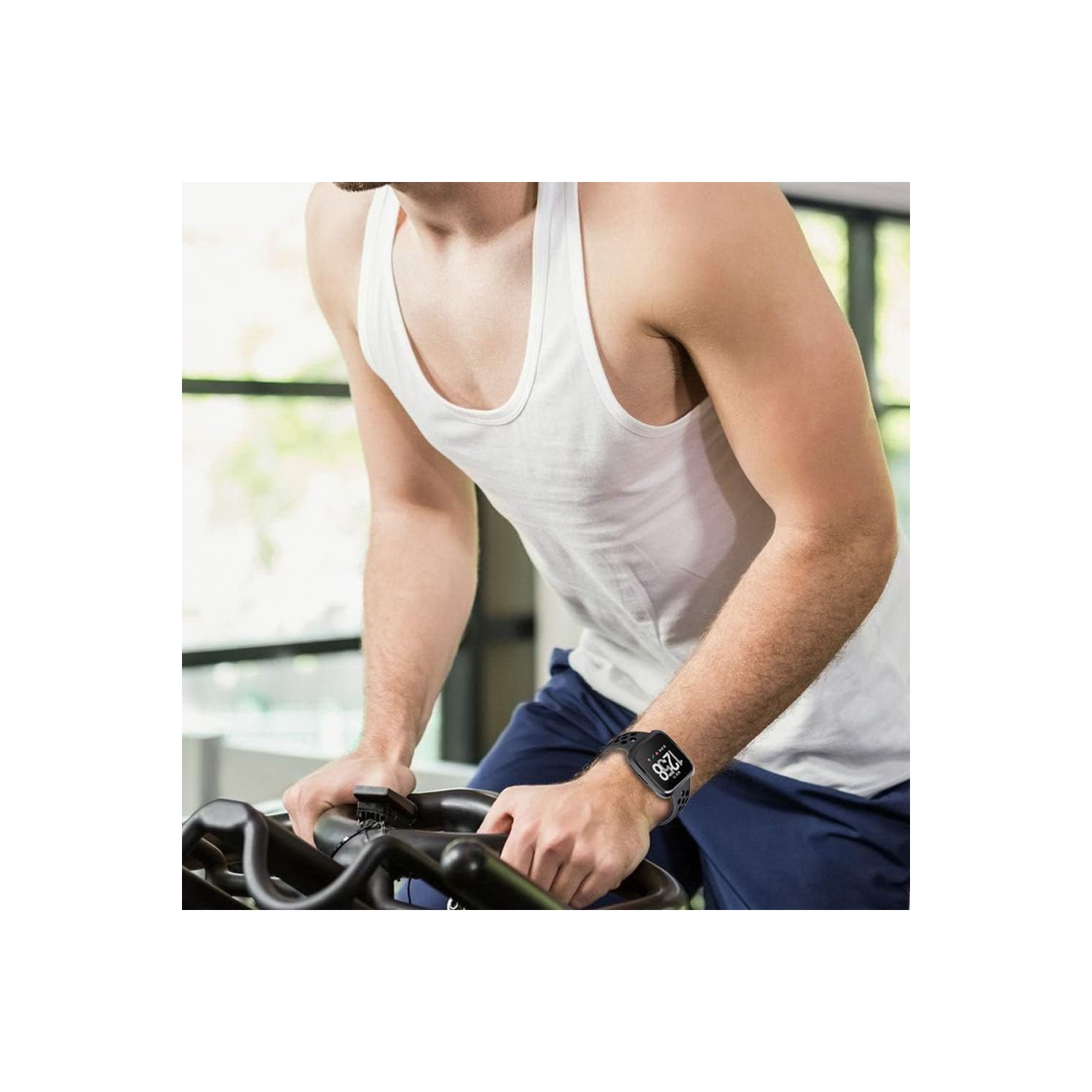 Bracelets sport compatibles avec Fitbit Versa/Versa 2/Versa Lite, silicone souple étanche et perméable à l'air Bracelet de montre sport de rechange