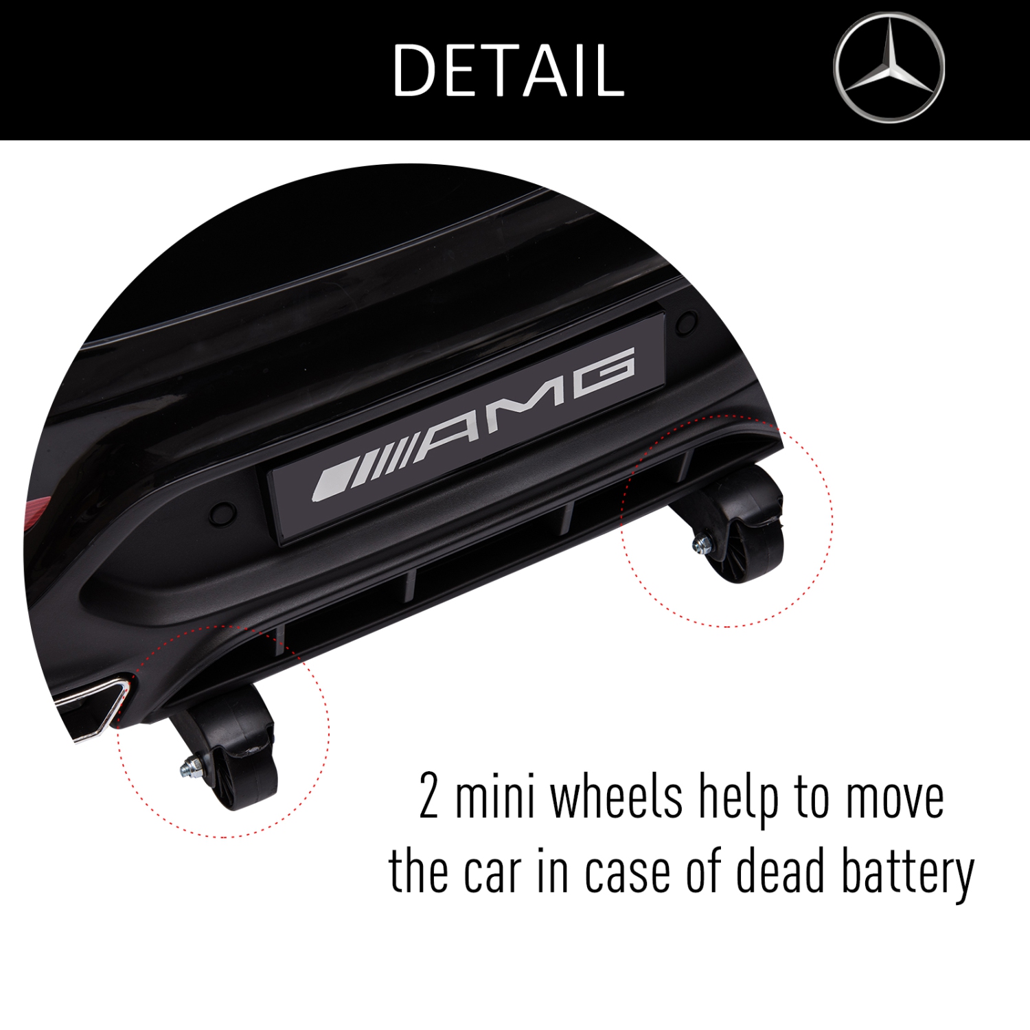 Jouet porteur pour enfants Aosom 12&nbsp;V/7AH, Mercedes Benz AMG GLC63S Coupé, voiture électrique avec télécommande, poignée, 2 vitesses, avec