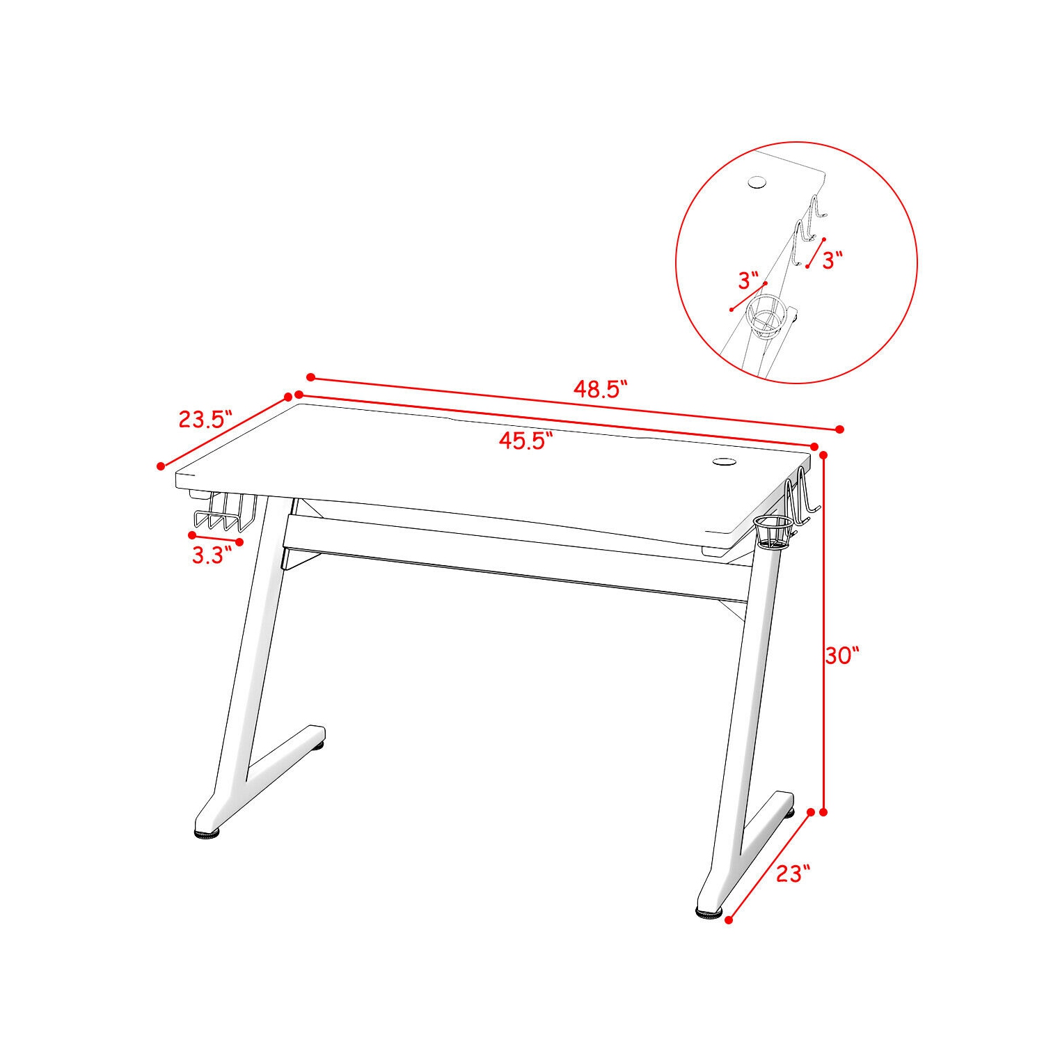 Gymax Gaming Desk Computer Studio Desk PC Table Z Shape Gamer Workstation w/Mousepad