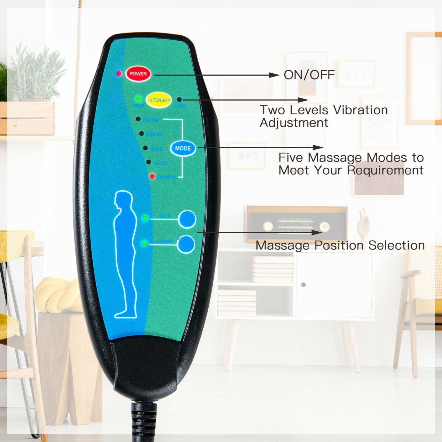 Gymax Electric Massage Chair Vibrating Velvet Sofa w/Ottoman and Remote Control Gray