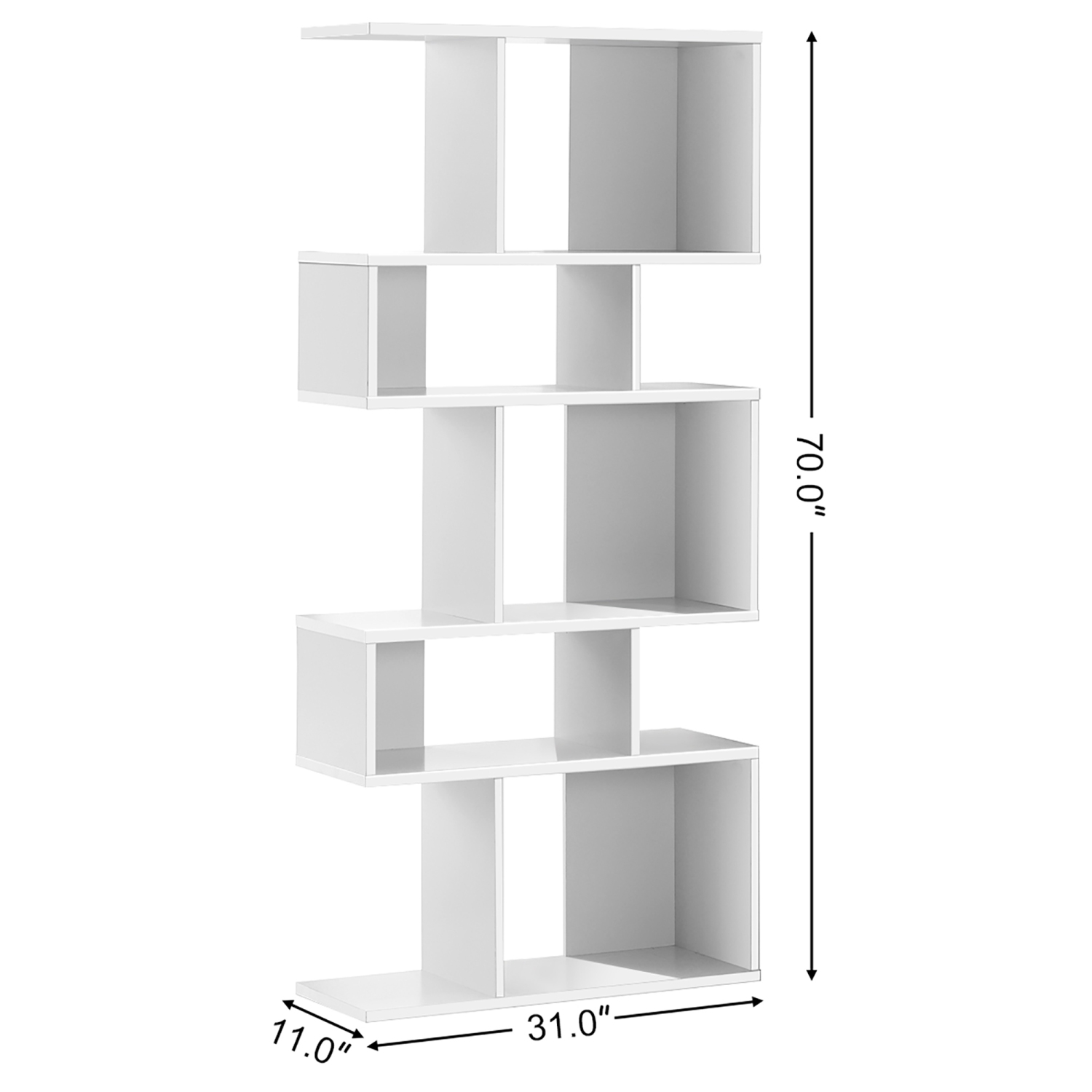 Gymax 5 Cubes Ladder Shelf Freestanding Corner Bookshelf Display Rack Bookcase