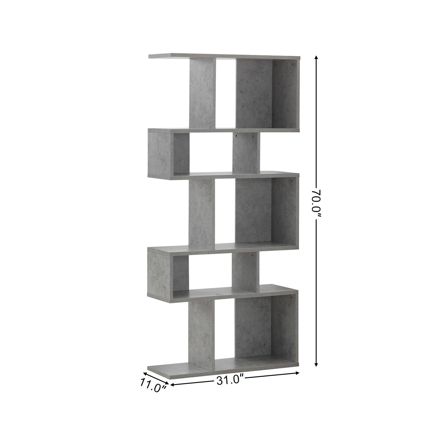 Gymax 5 Cubes Ladder Shelf Freestanding Corner Bookshelf Display Rack Bookcase