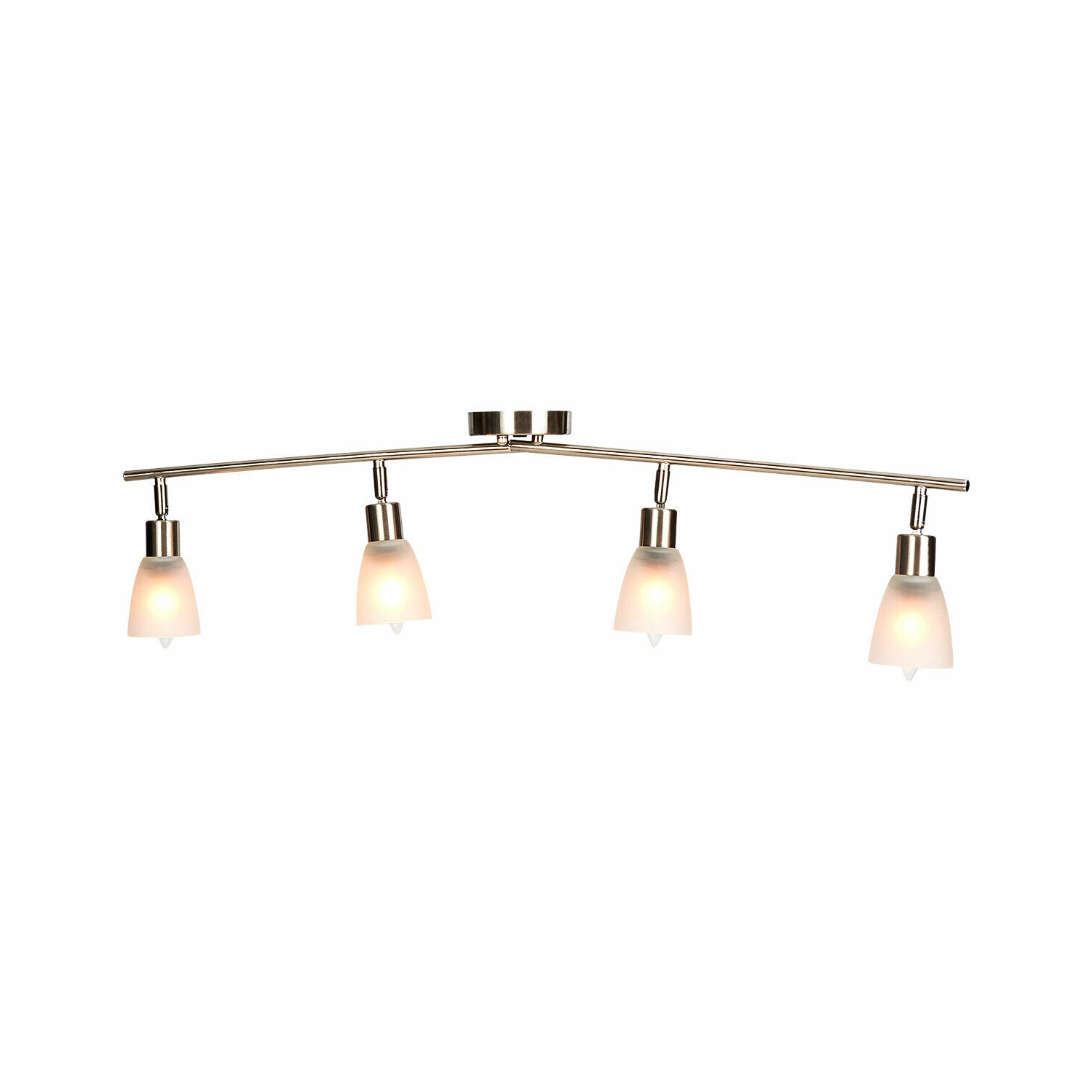 Gymax Rotatable 4-Light Track Light Glass Shade Chandelier Spotlight
