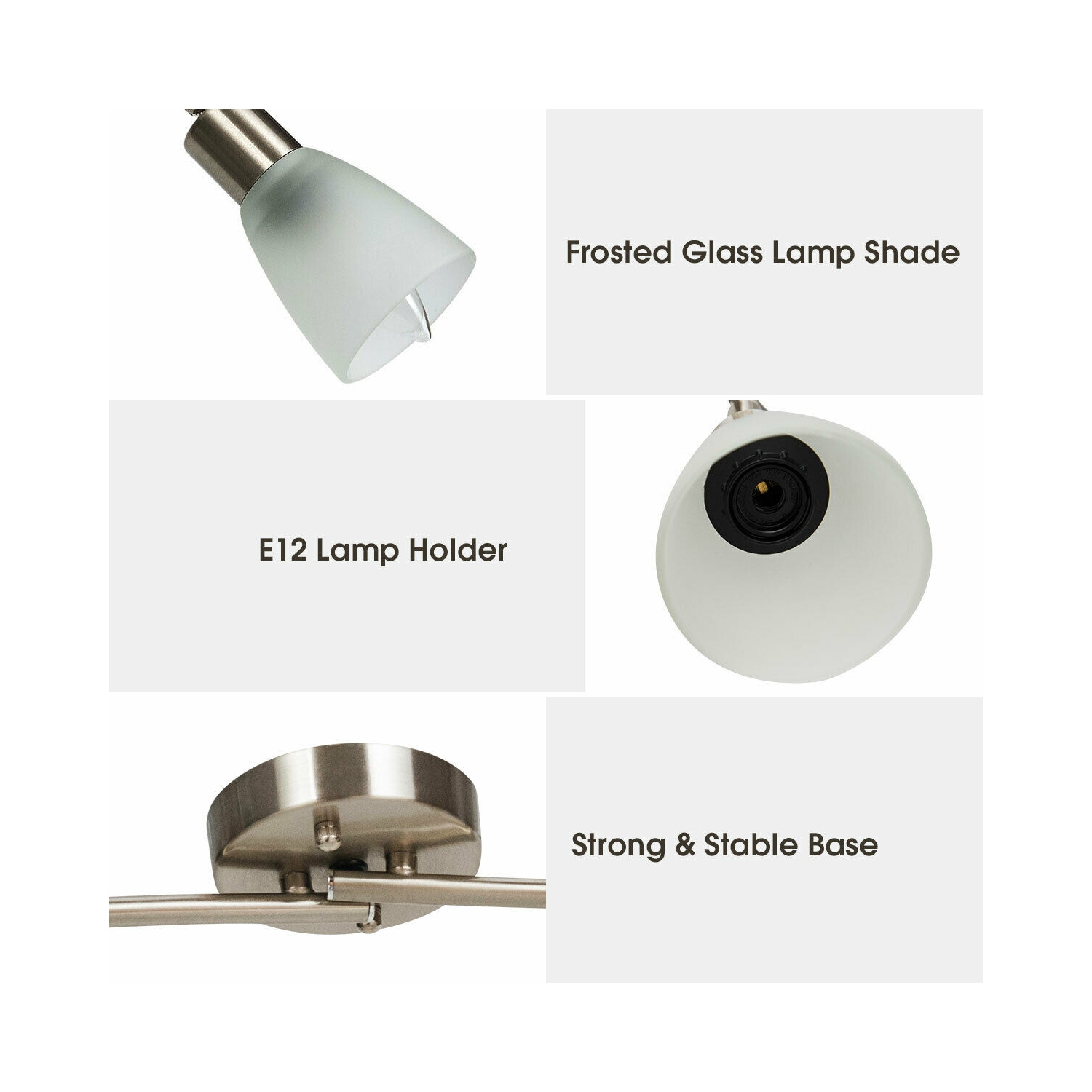 Gymax Rotatable 4-Light Track Light Glass Shade Chandelier Spotlight