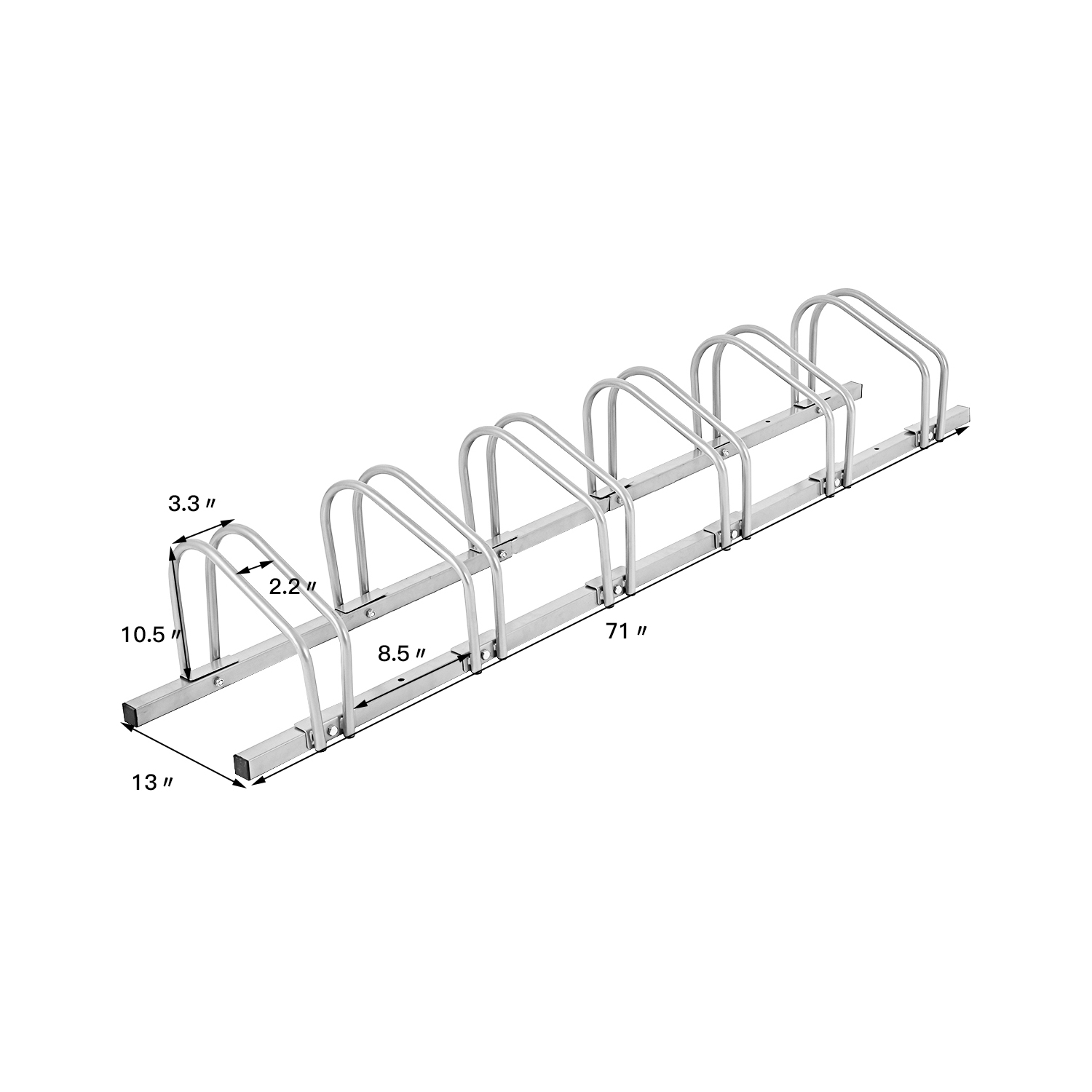 Gymax 6 Bike Bicycle Stand Parking Garage Storage Cycling Rack Silver