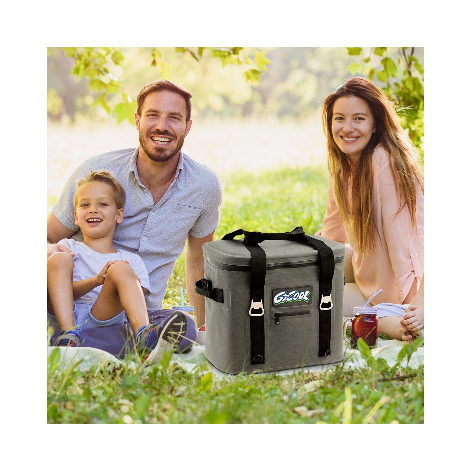 Gymax Insulated Lunch Box Lunch Bag 24-Can Soft Cooler Bag Water-Resistant Leakproof